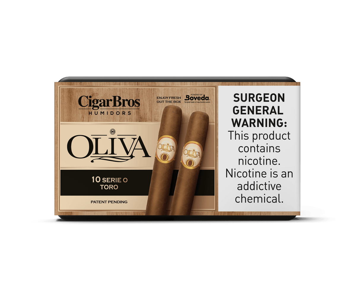 Oliva Serie O Toro cigars from CigarBros, featuring rich Nicaraguan tobacco in a stylish box.
