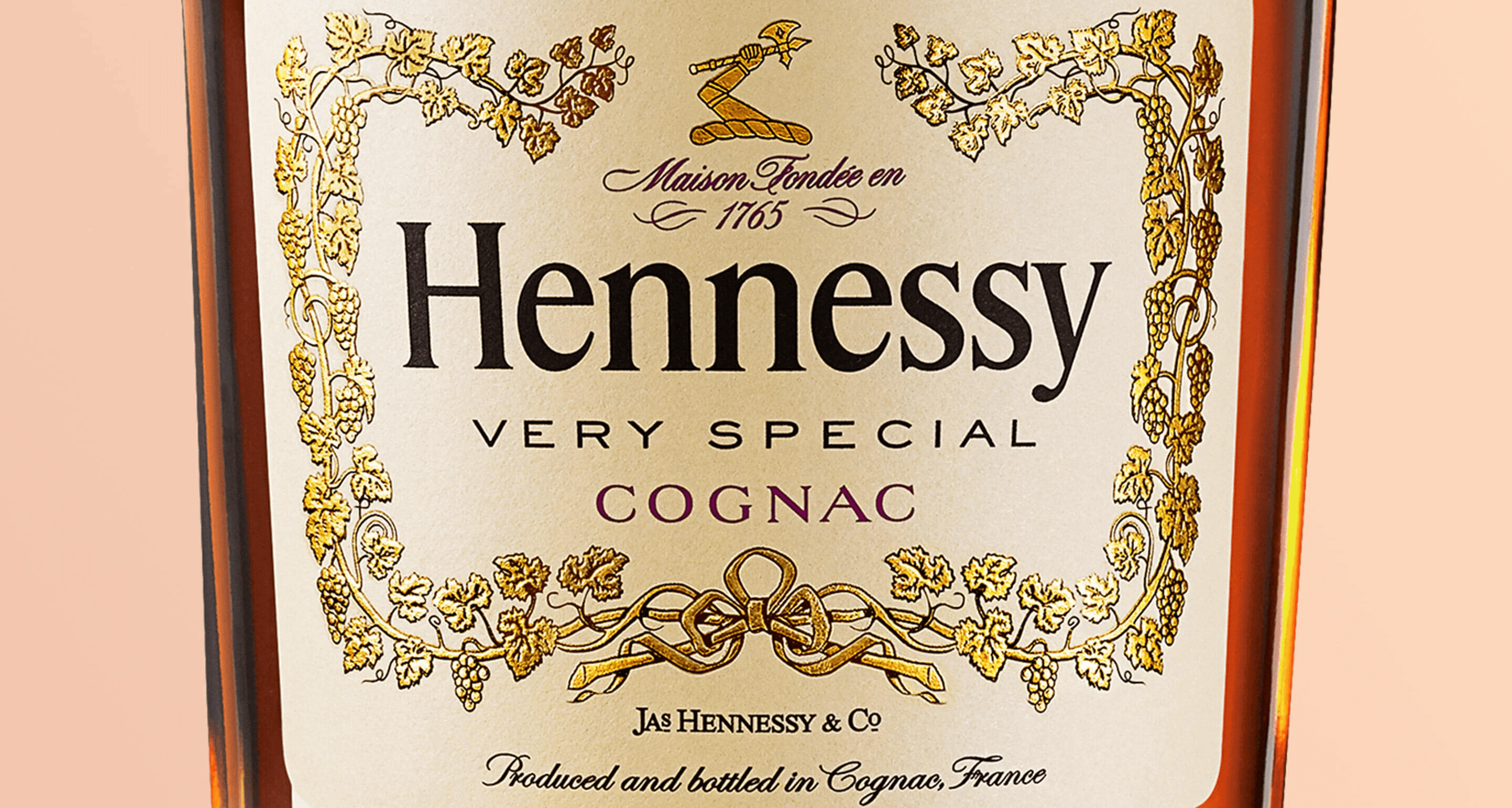 Bottle of Hennessy Very Special V.S Cognac with elegant label and golden accents.
