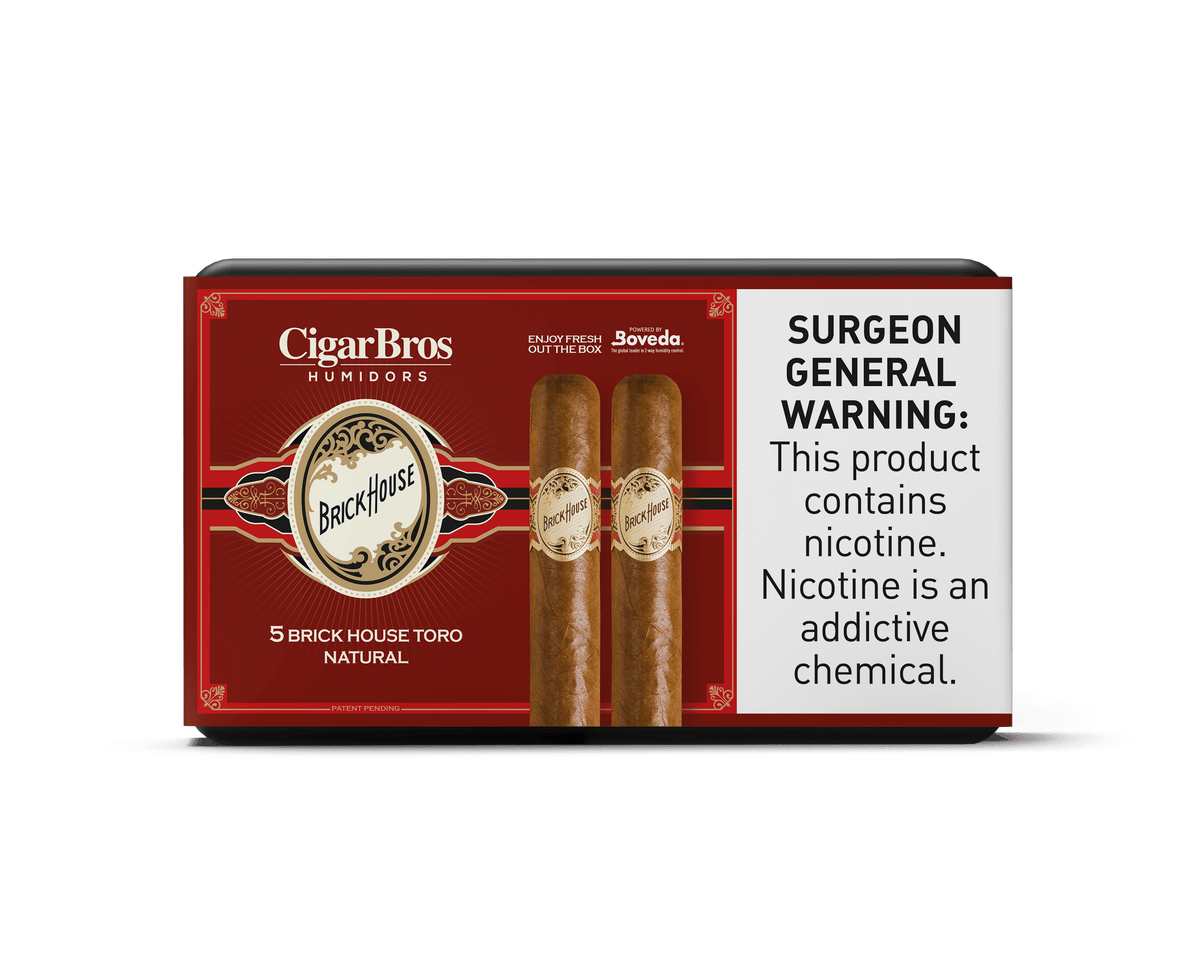 Brick House Toro cigars by CigarBros in a box, offering a premium smoking experience with bold flavors.