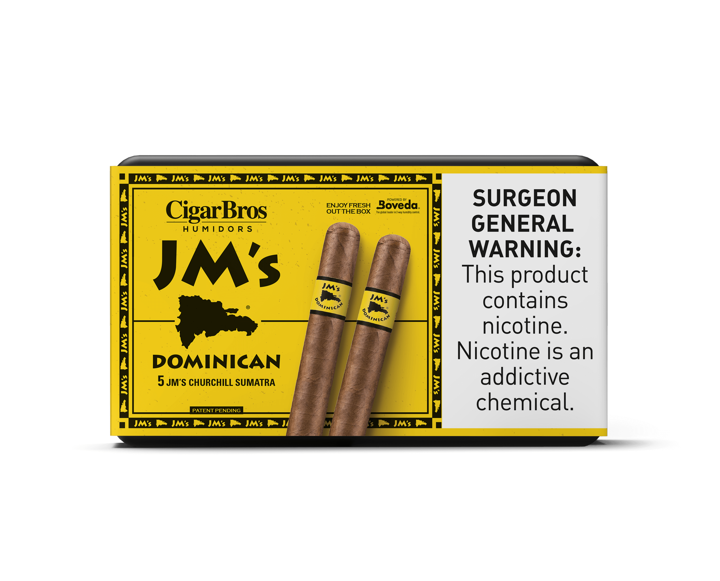 JM's by CigarBros Dominican cigars, featuring Churchill Sumatra, known for bold flavor and craftsmanship.