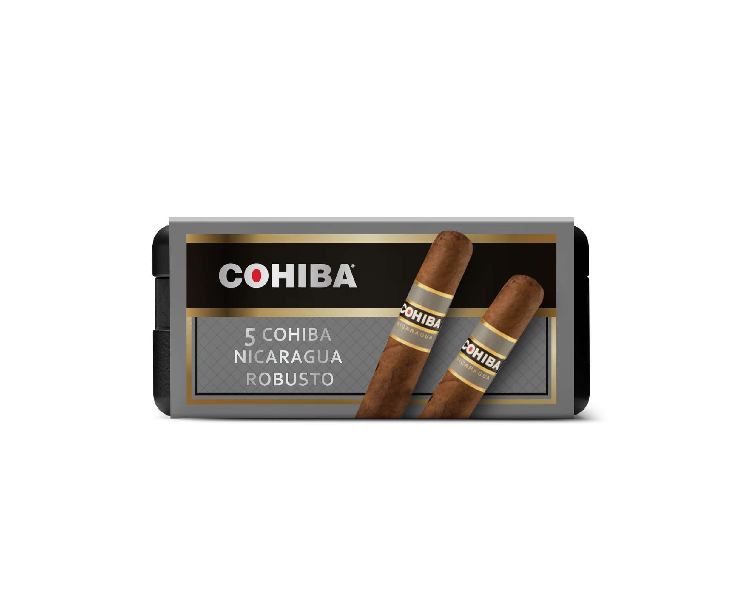 Cohiba Nicaragua Robusto cigars pack showcasing 5 premium cigars from CigarBros with bold packaging.
