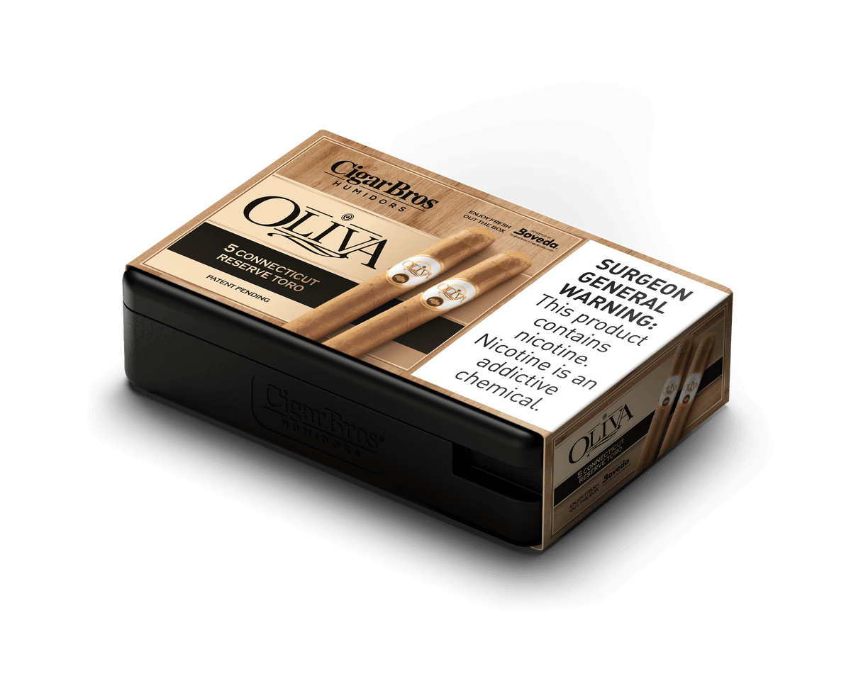 Oliva Connecticut Reserve cigar box by CigarBros, featuring a smooth and refined smoking experience.