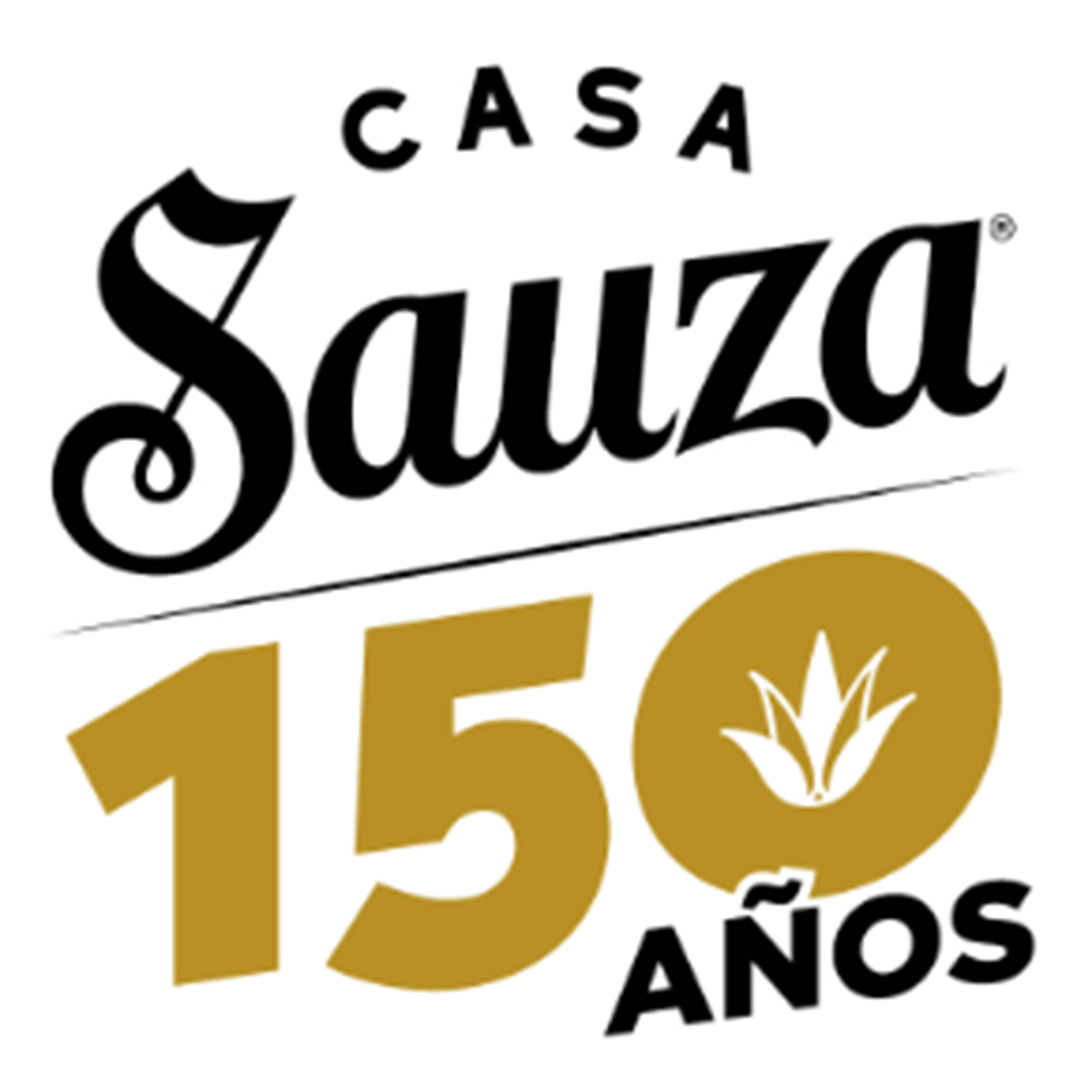 Casa Sauza logo celebrating 150 años of tequila heritage and craftsmanship.