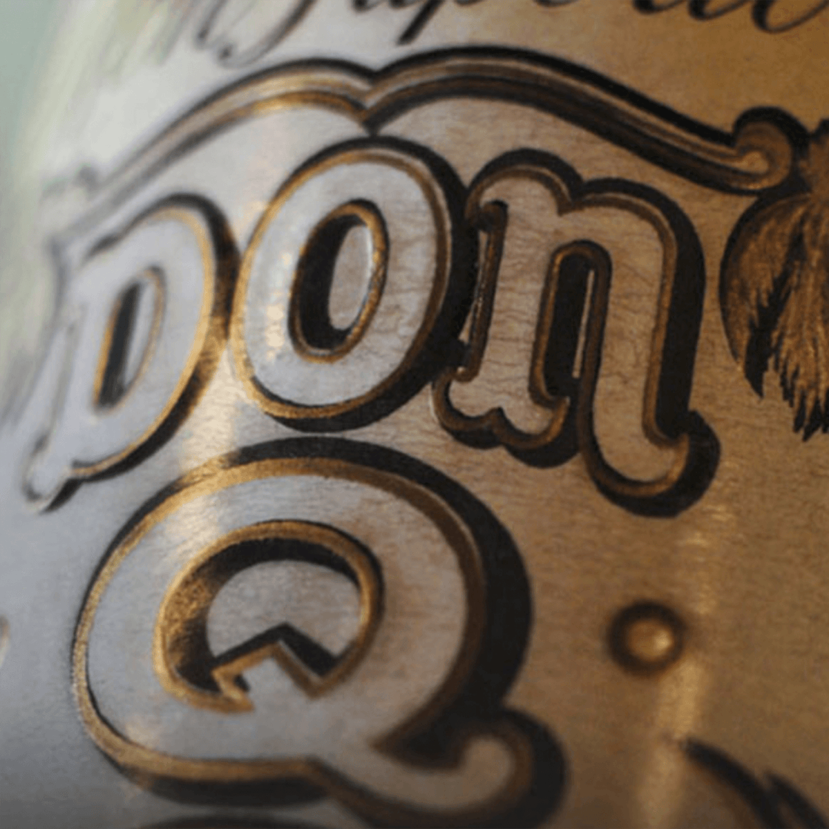 Close-up of the Don Q rum label showcasing its elegant design and branding.