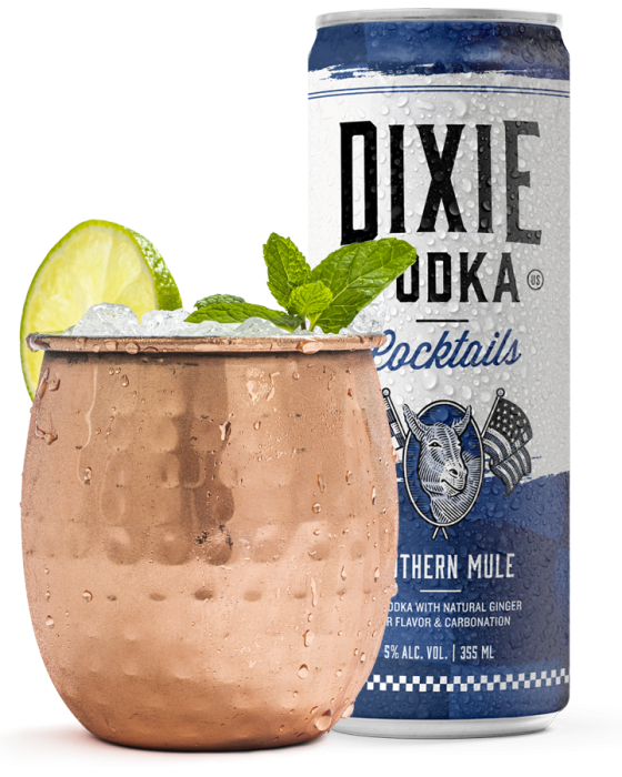 Dixie Vodka Cocktails Southern Mule (4 Pack Cans)