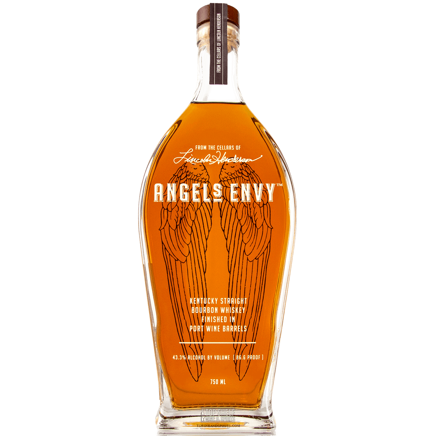 Angel's Envy Kentucky Straight Bourbon bottle, finished in port wine casks, showcasing its unique blend and craftsmanship.