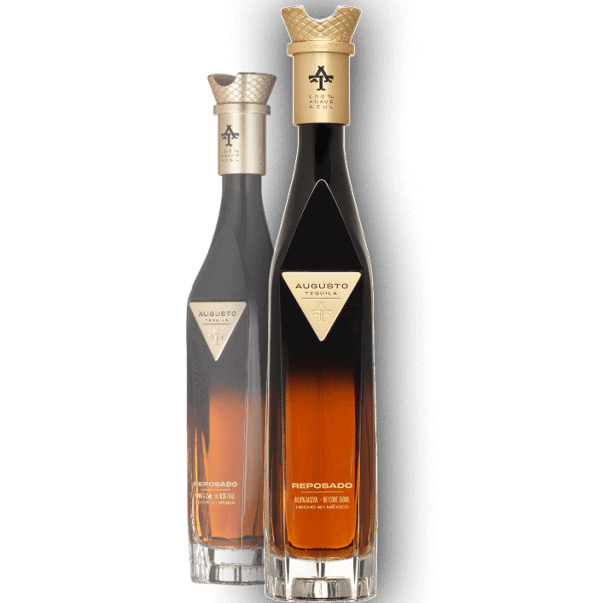 Augusto Sherry Cask Reposado Tequila bottles showcasing rich amber color and elegant design.