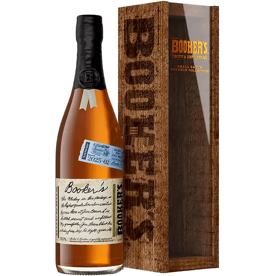 Booker's By the Pond Batch 2025-02 Kentucky Straight Bourbon Whiskey bottle in packaging.