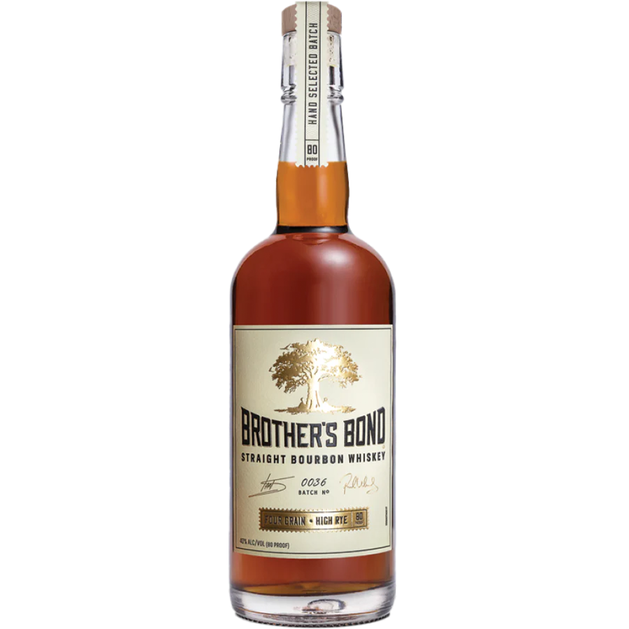 Brother's Bond Straight Bourbon Whiskey 375ml bottle featuring signature and tree logo.