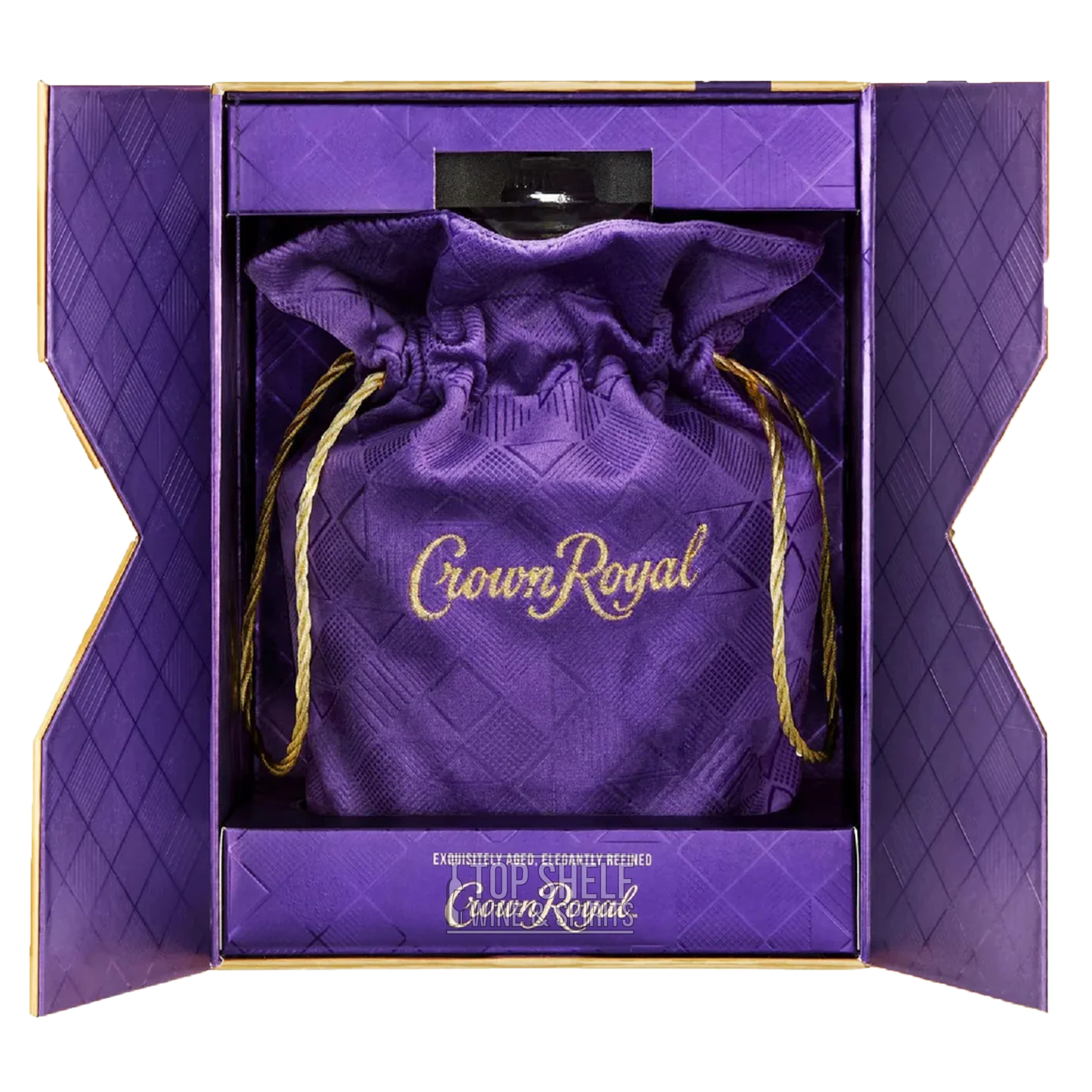 Crown Royal 31 Year whiskey presented in a luxurious purple bag, emphasizing its rare and exquisite quality.