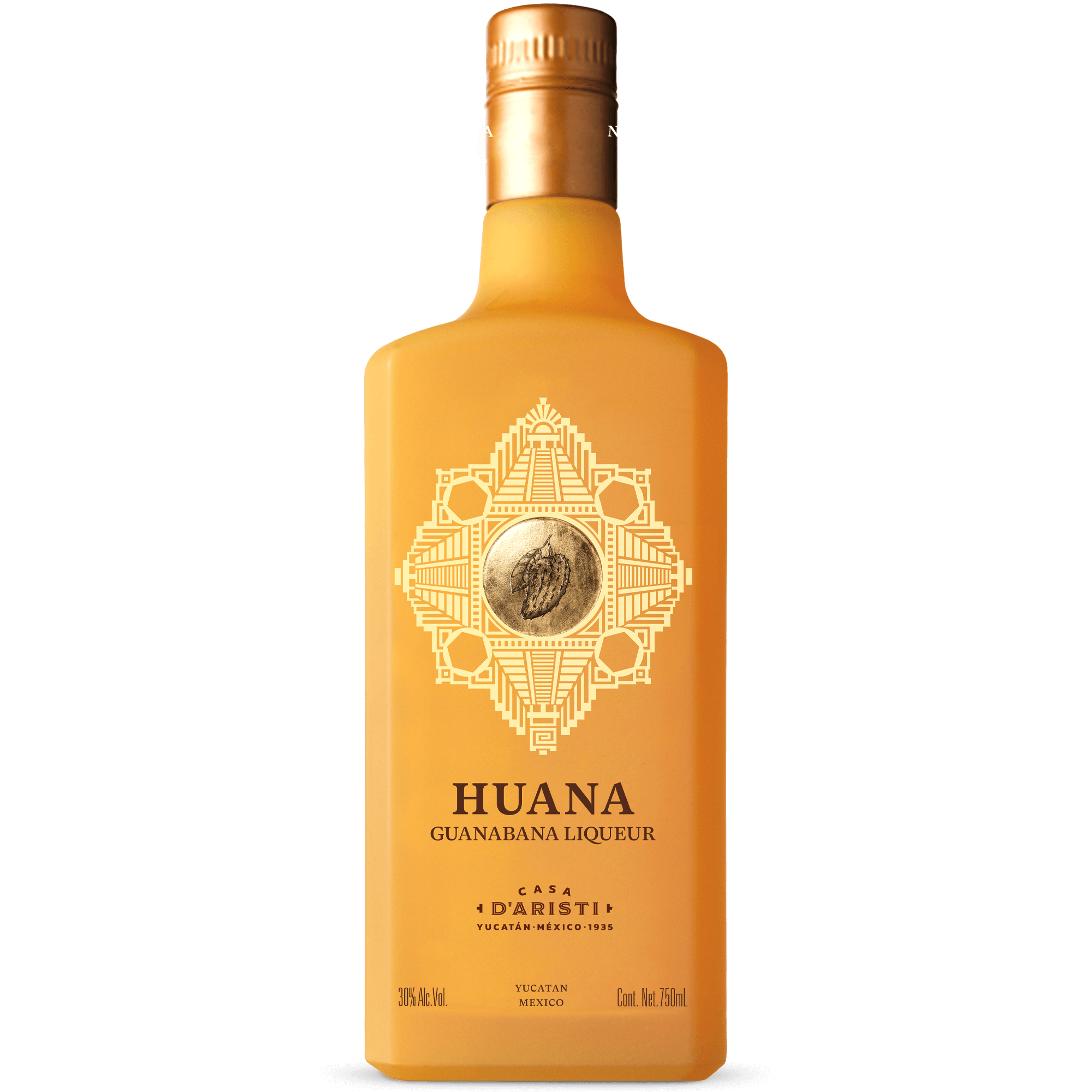 Casa D'Aristi Huana Guanabana Liqueur bottle showcasing vibrant design and tropical flavors from Yucatan.
