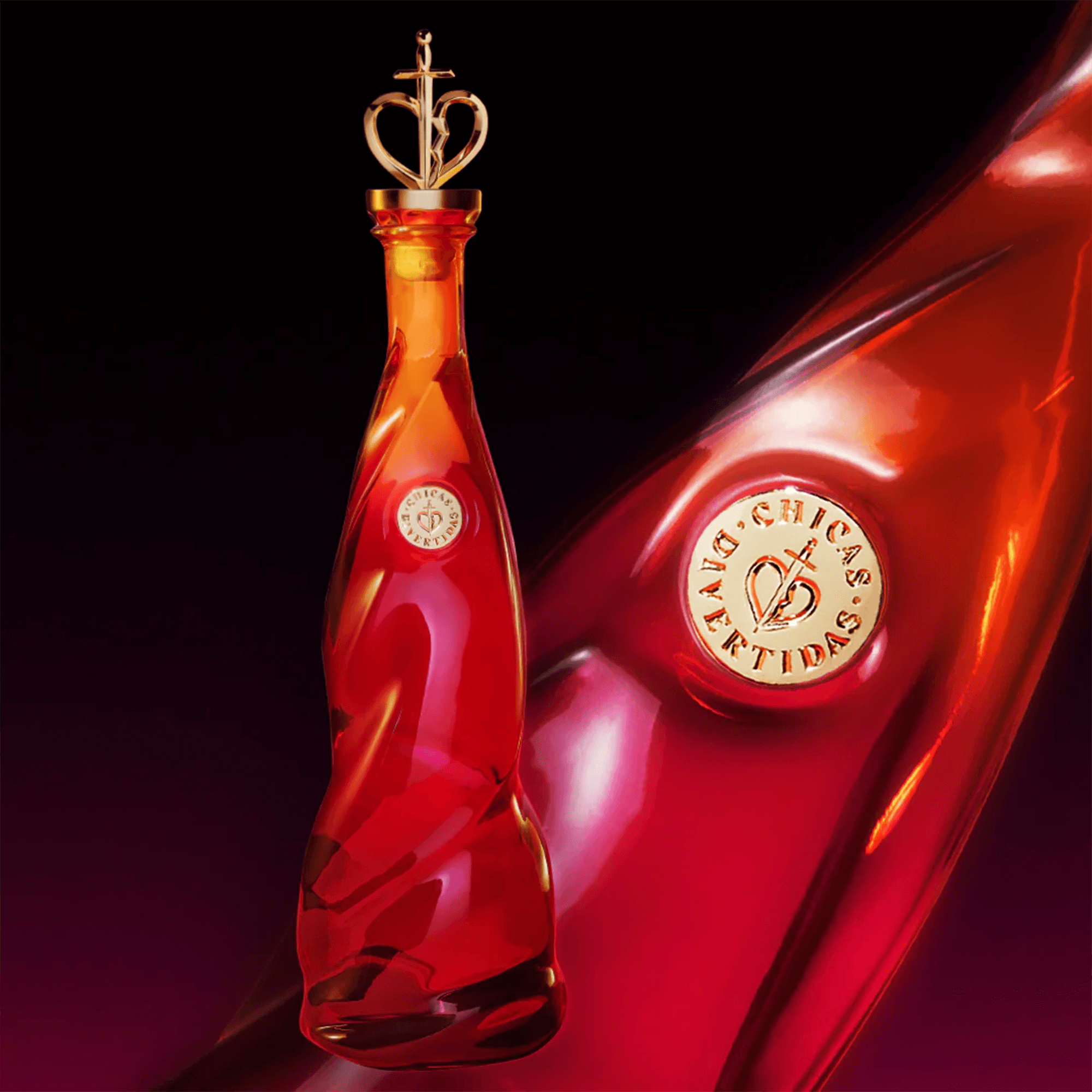 Chicas Divertidas Blanco Tequila bottle in vibrant design, showcasing elegant craftsmanship and branding details.