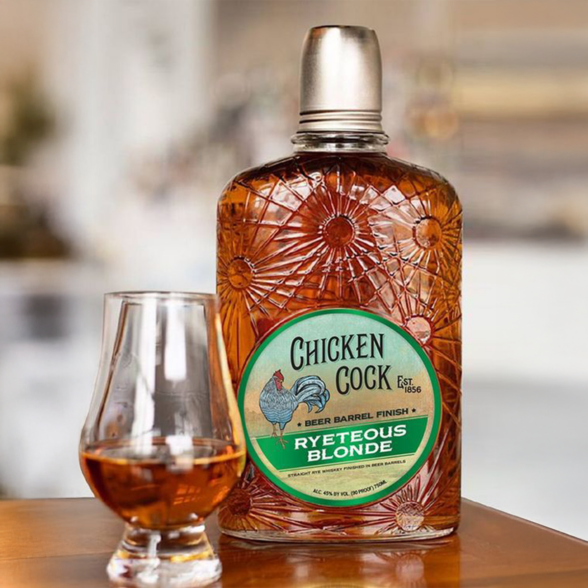 Chicken Cock Beer Barrel Finish Ryeteous Blonde Rye Whiskey