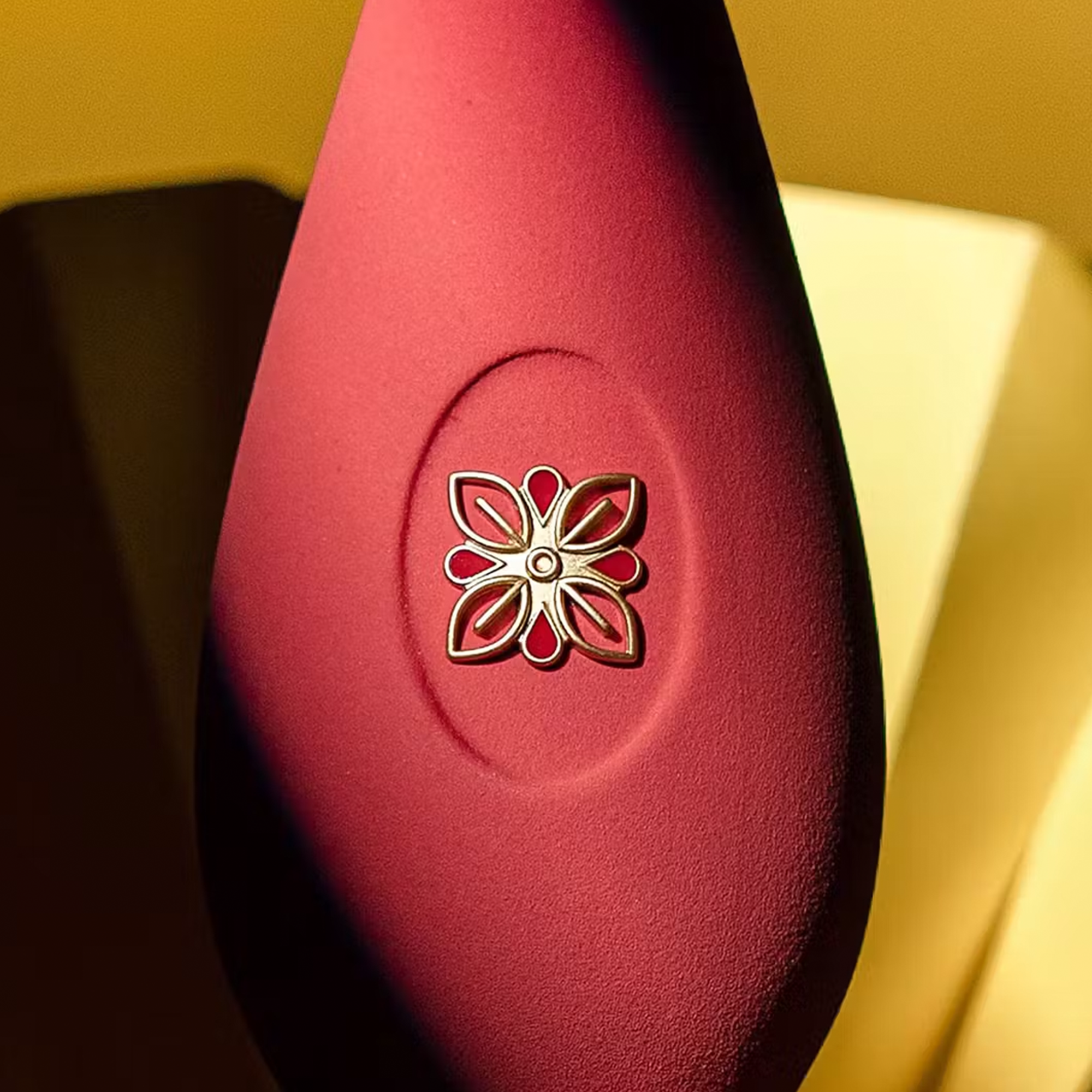 Close-up of Clase Azul Mezcal San Luis Potosí decanter featuring a floral design emblem.