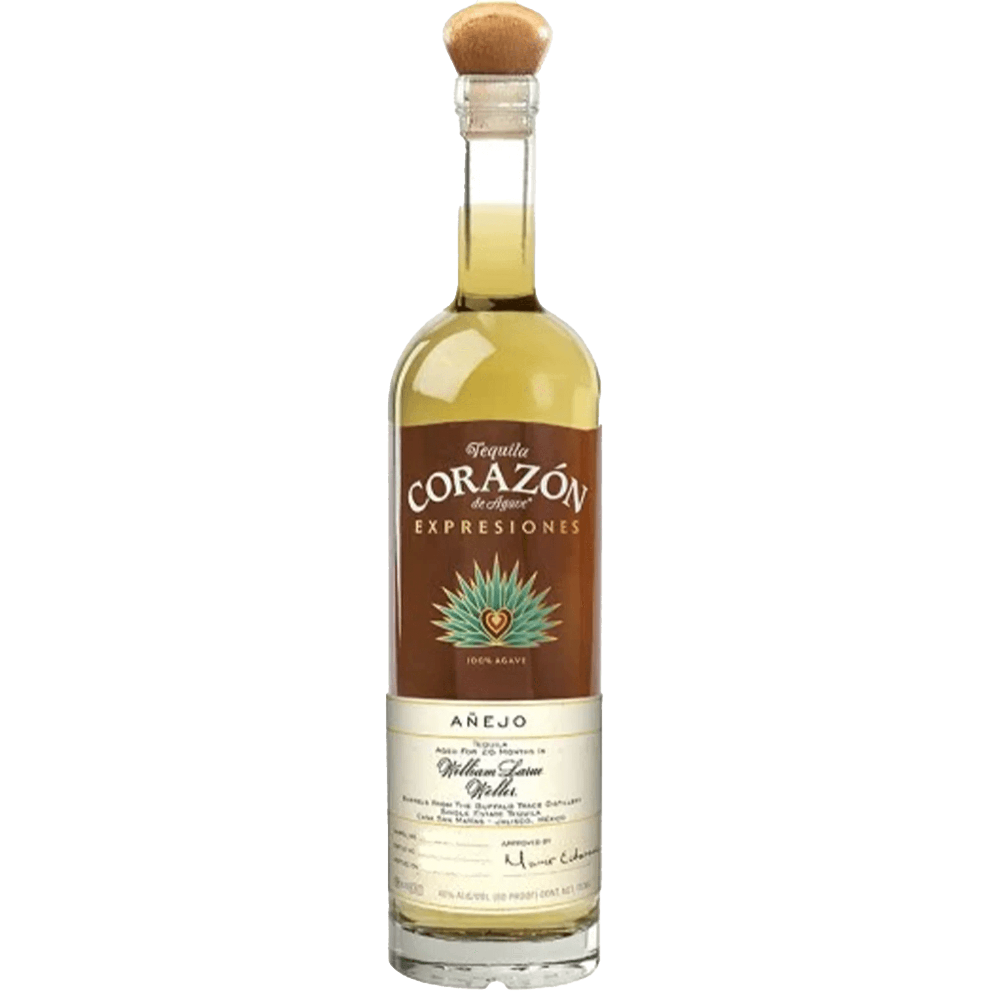 Corazon Expresiones William Larue Weller Batch 013 Añejo Tequila bottle showcasing premium tequila in elegant packaging.