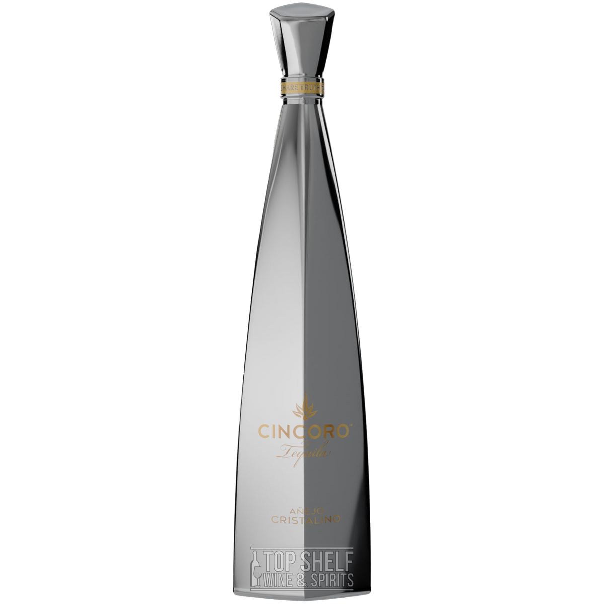 Elegant Cincoro Añejo Cristalino Tequila bottle, showcasing its refined design and premium quality.