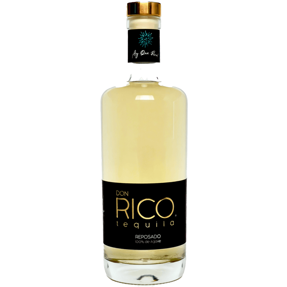 Don Rico Reposado Tequila bottle, aged in oak barrels, showcasing a golden amber hue and smooth texture.