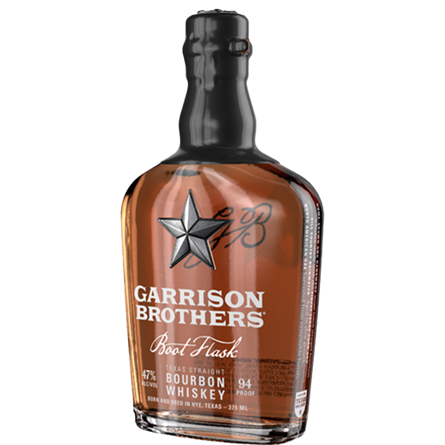 Garrison Brothers Boot Straight Bourbon Whiskey 375ml bottle with rich amber color and star logo.