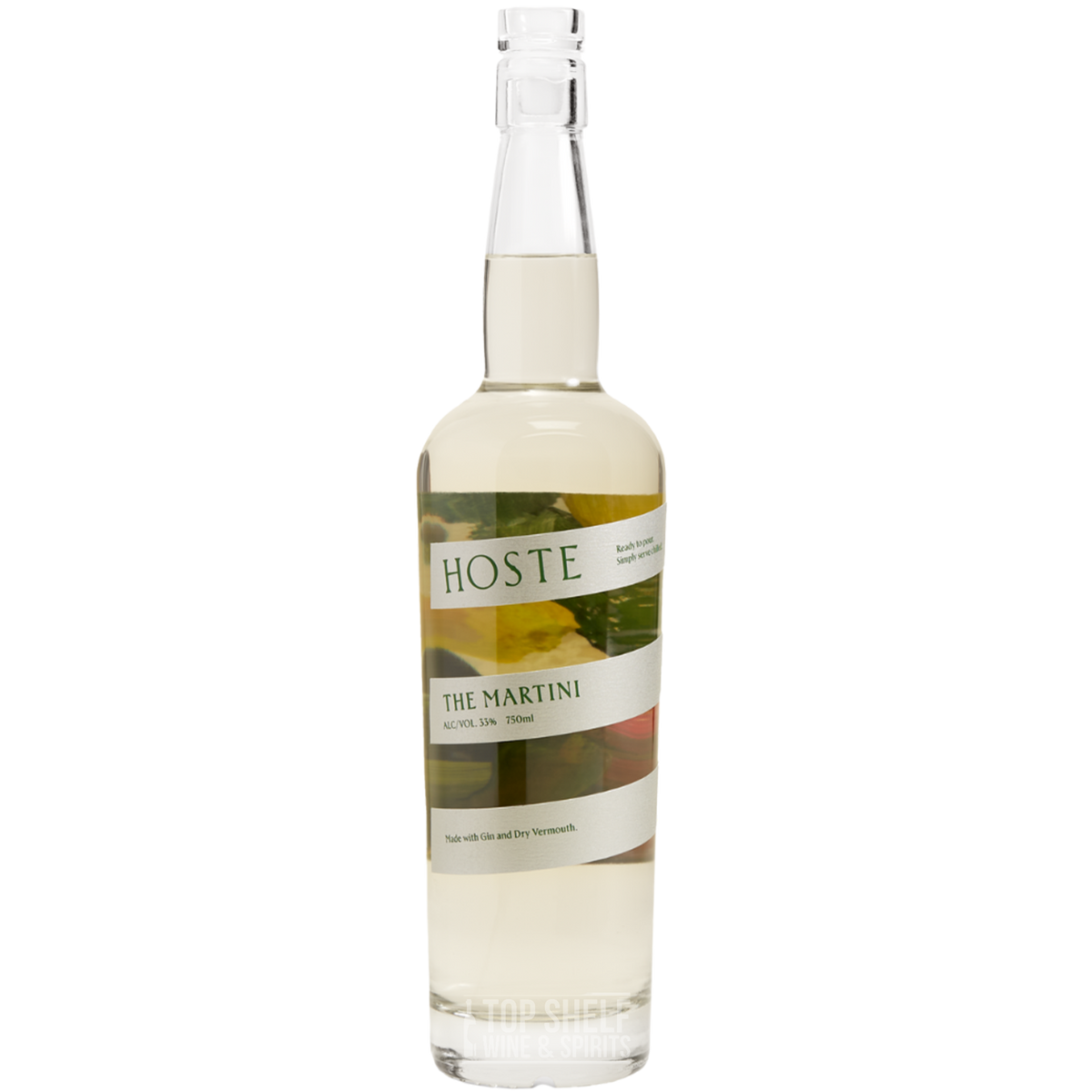 Hoste Cocktail Gin Martini bottle featuring dry vermouth, yuzu zest, and a floral botanical blend.