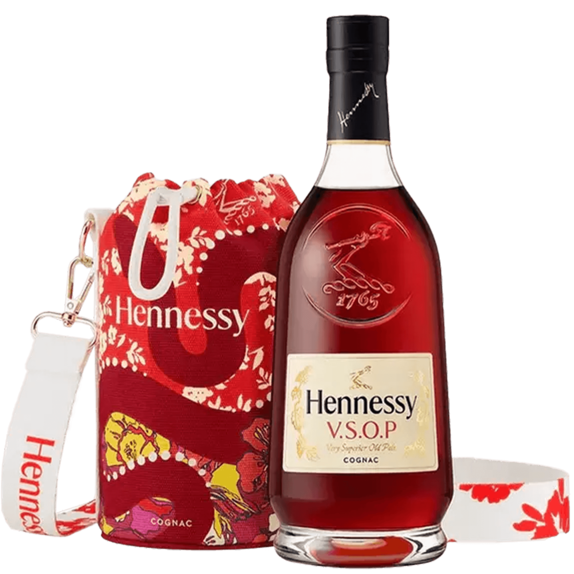 Hennessy VSOP Lunar New Year 2025 bottle with designer bag by Shuting Qiu, honoring the Year of the Snake.