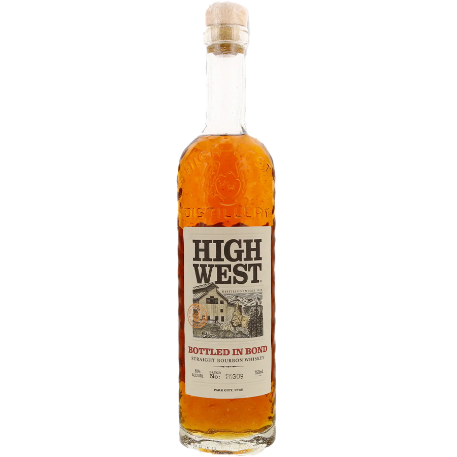 High West Batch No 25G09 Bottled In Bond Bourbon bottle with cork and distinctive label.