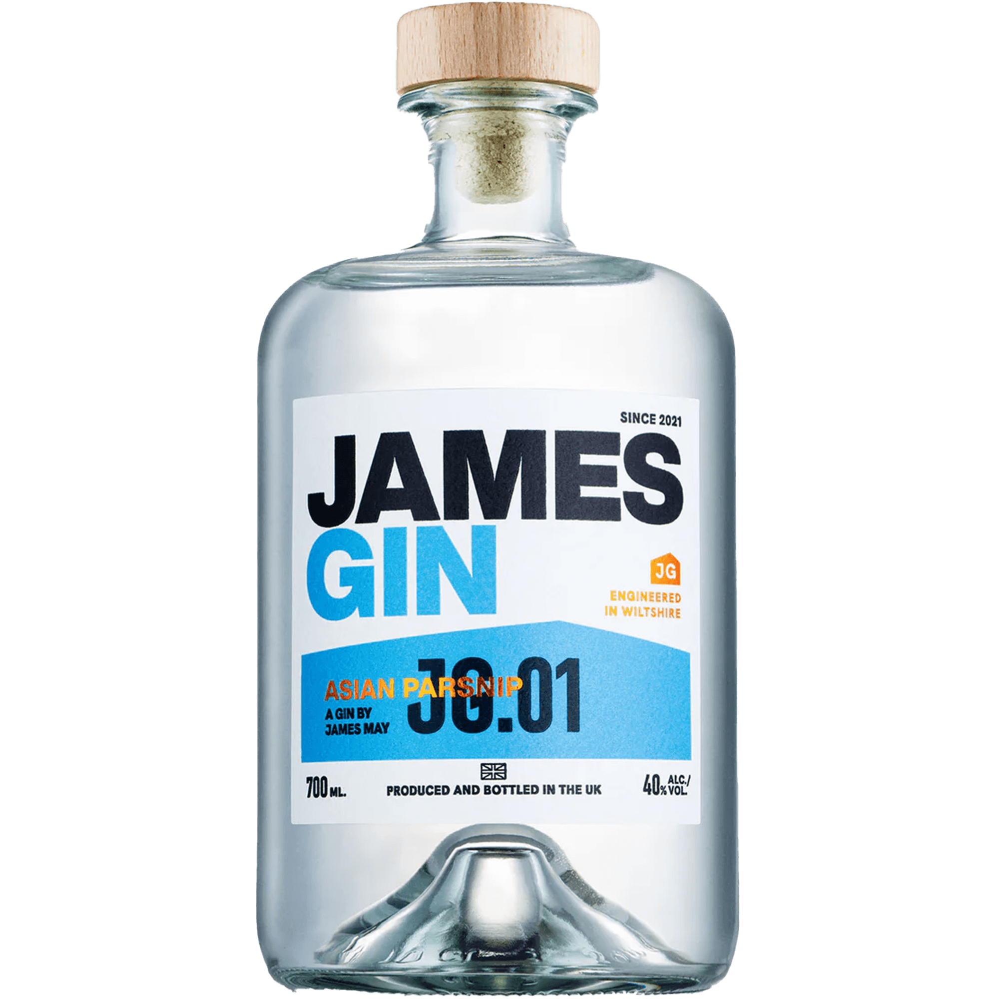 James Gin Asian Parsnip 700ml bottle showcasing its unique design and vibrant label.