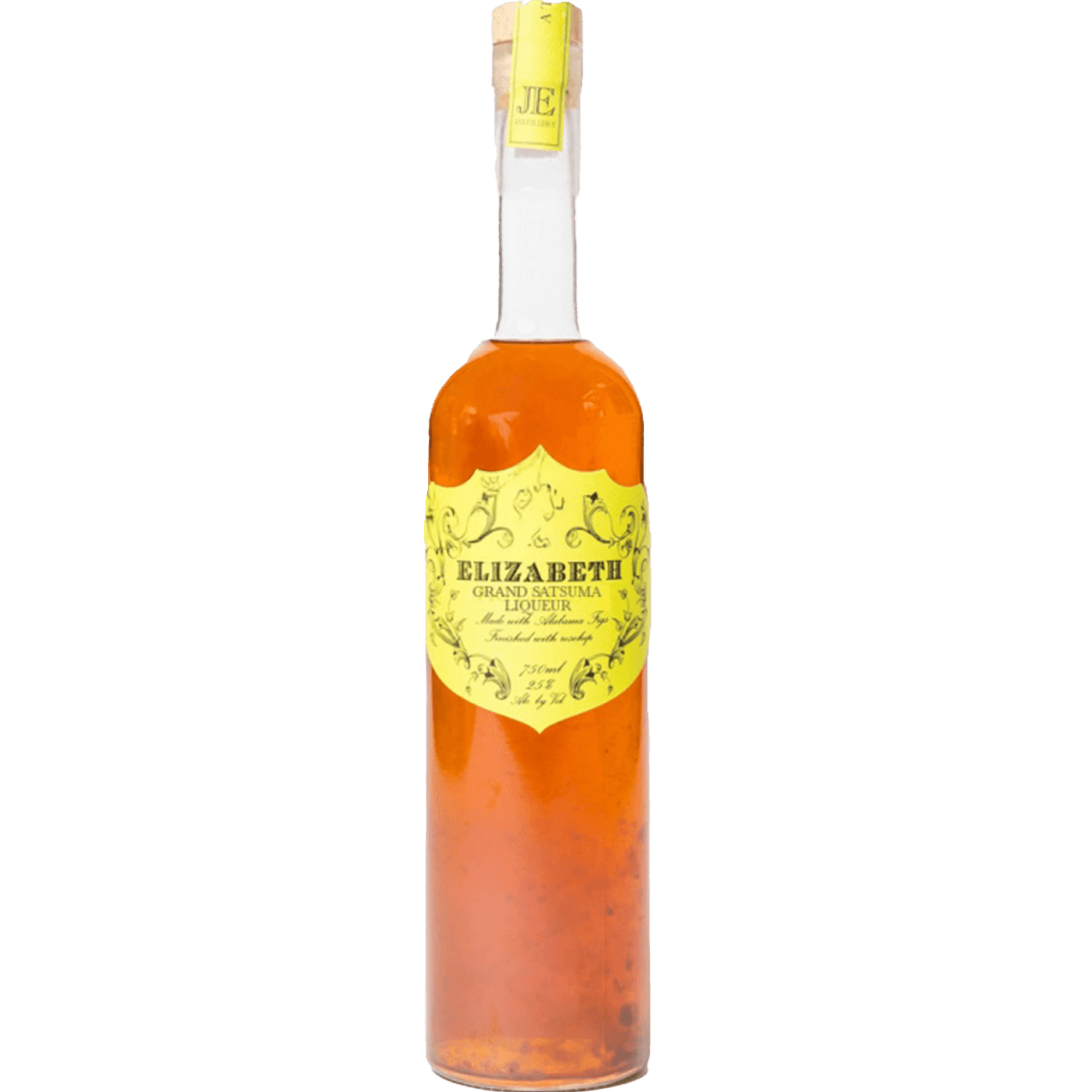 Elizabeth Grand Satsuma Liqueur bottle showcasing vibrant orange color and citrus flavor, ideal for cocktails and sipping.