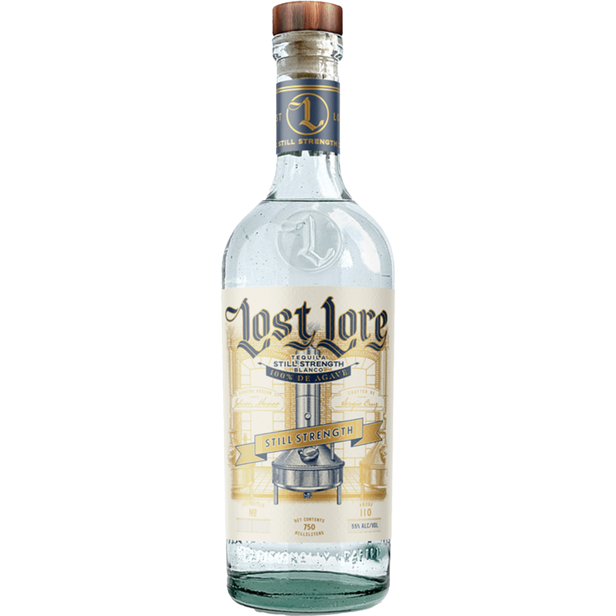 Lost Lore Still Strength Blanco Tequila bottle showcasing its bold, unaged agave essence and traditional craftsmanship.