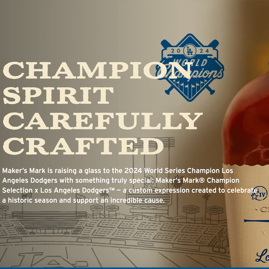Maker's Mark Dodgers Limited Edition bourbon celebrating the 2024 World Series with a philanthropic mission.