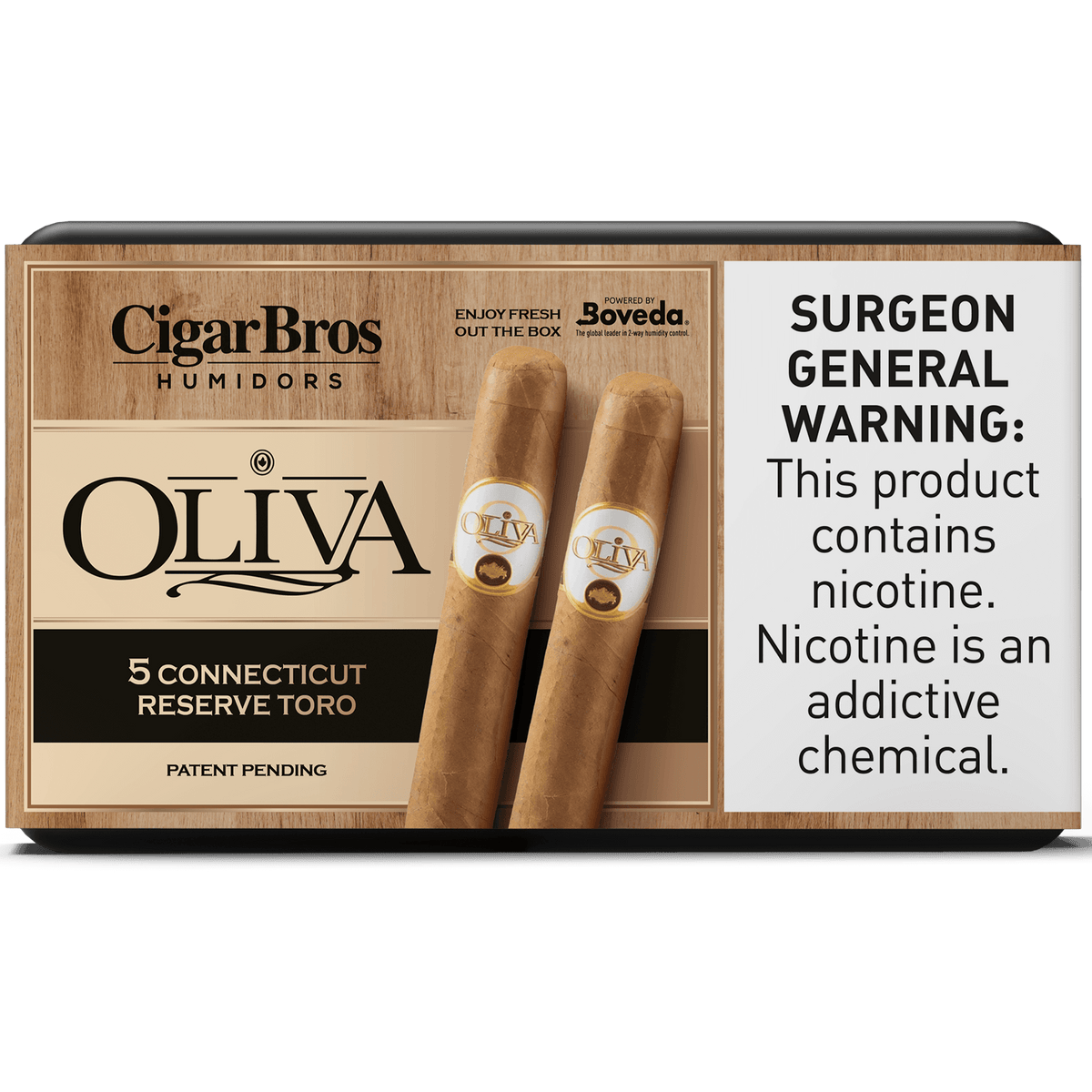 Oliva Connecticut Reserve Toro cigars in a CigarBros box, showcasing a smooth and flavorful blend.