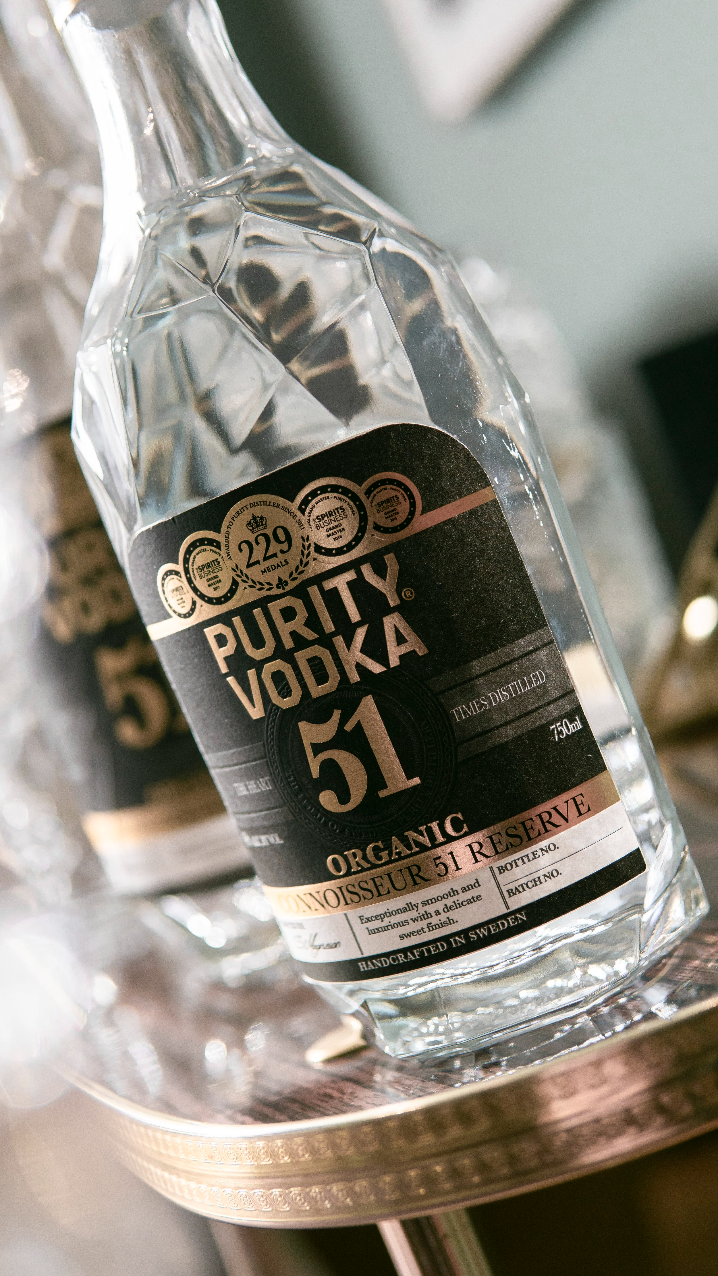 Purity Connoisseur 51 Reserve Organic Vodka bottle showcasing its premium design and smooth quality.