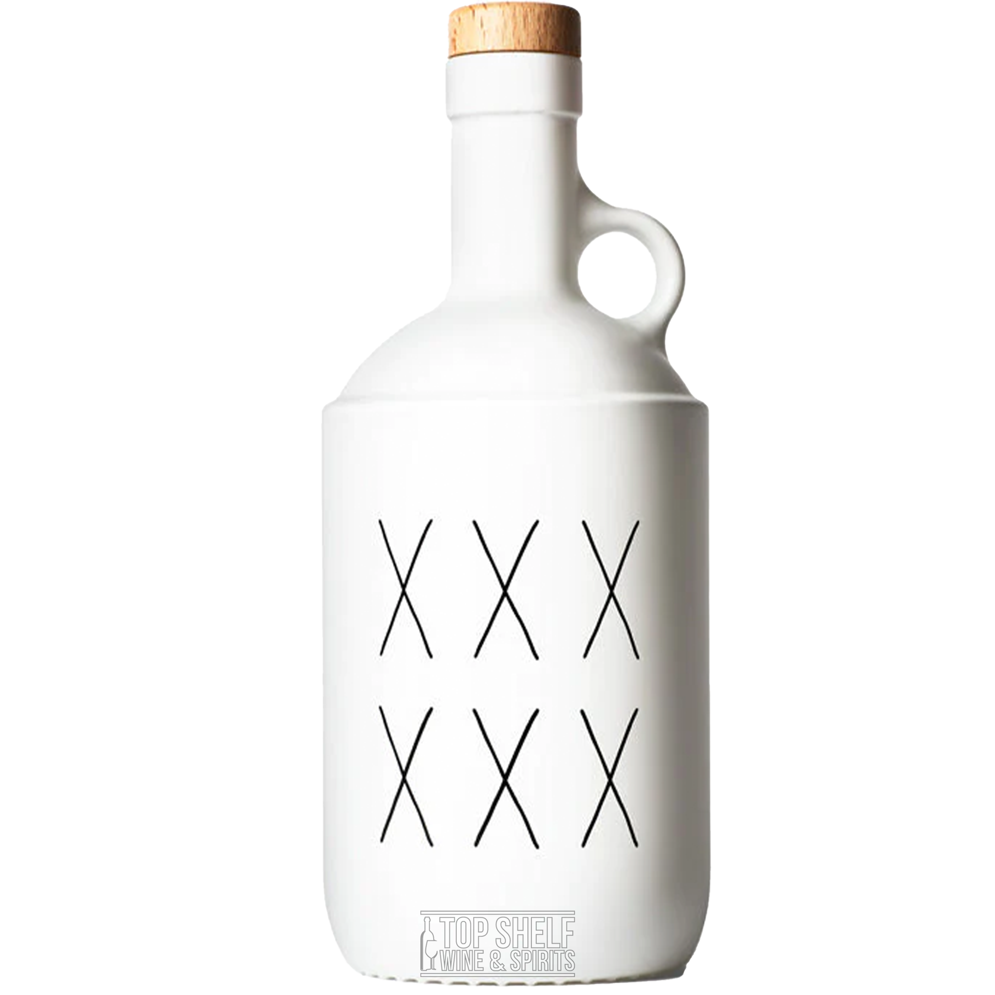 Kokoro Spirits Plata Tequila bottle featuring a sleek white design with cork stopper, ideal for sipping or cocktails.