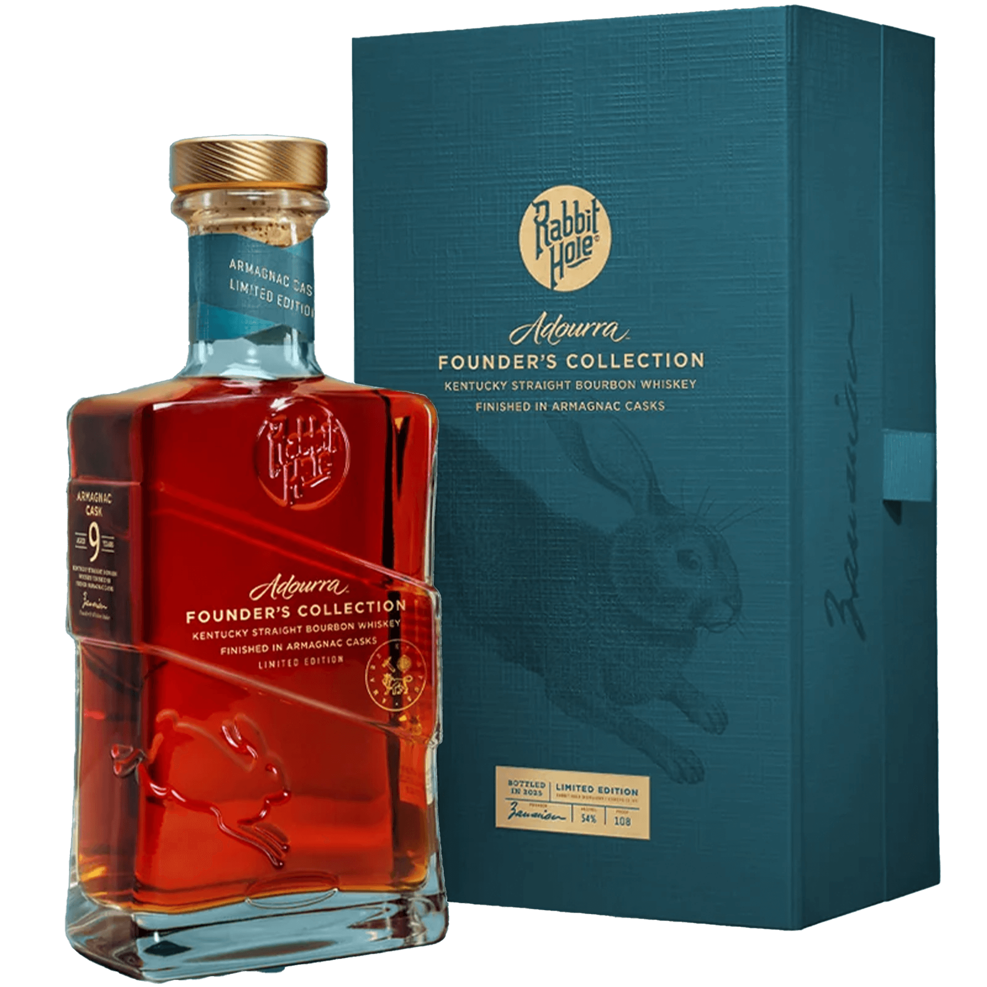 Rabbit Hole Adourra Founder's Collection limited edition bourbon whiskey in Armagnac cask packaging.