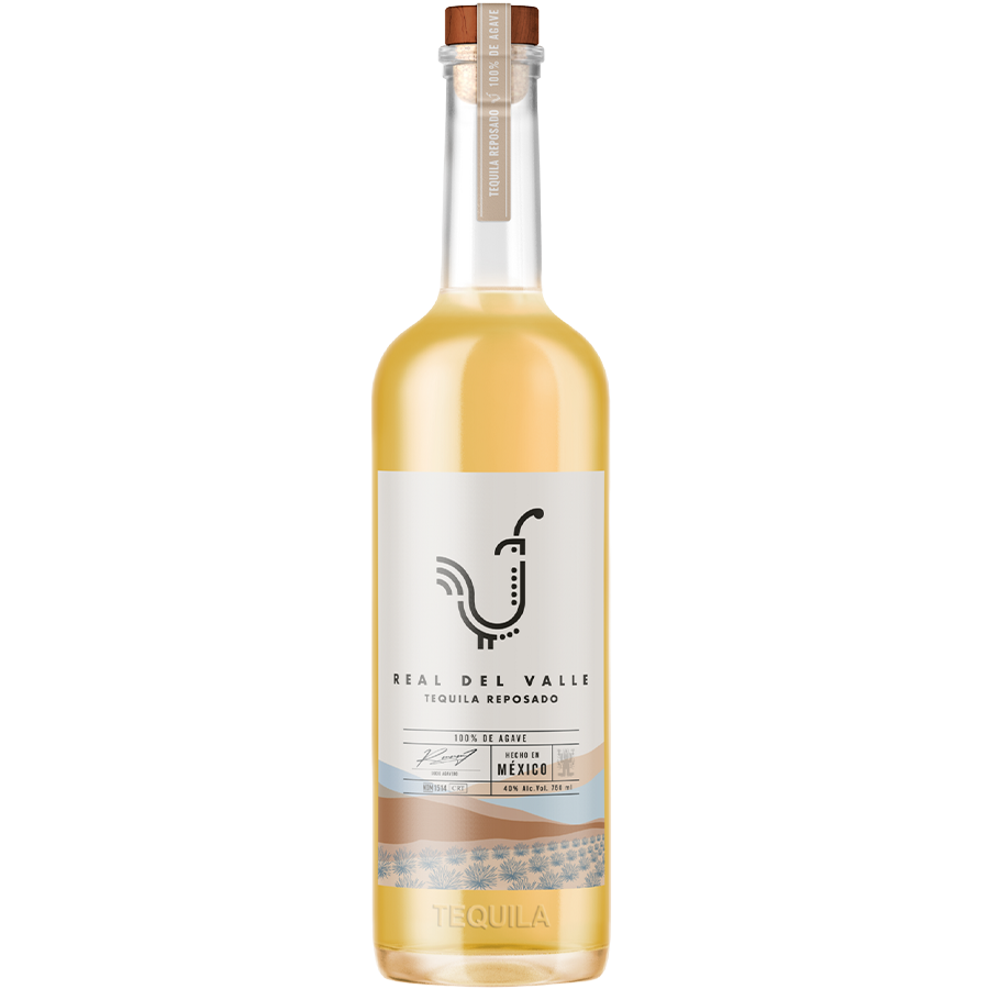 Real Del Valle Reposado Tequila bottle showcasing its premium quality and traditional production methods.
