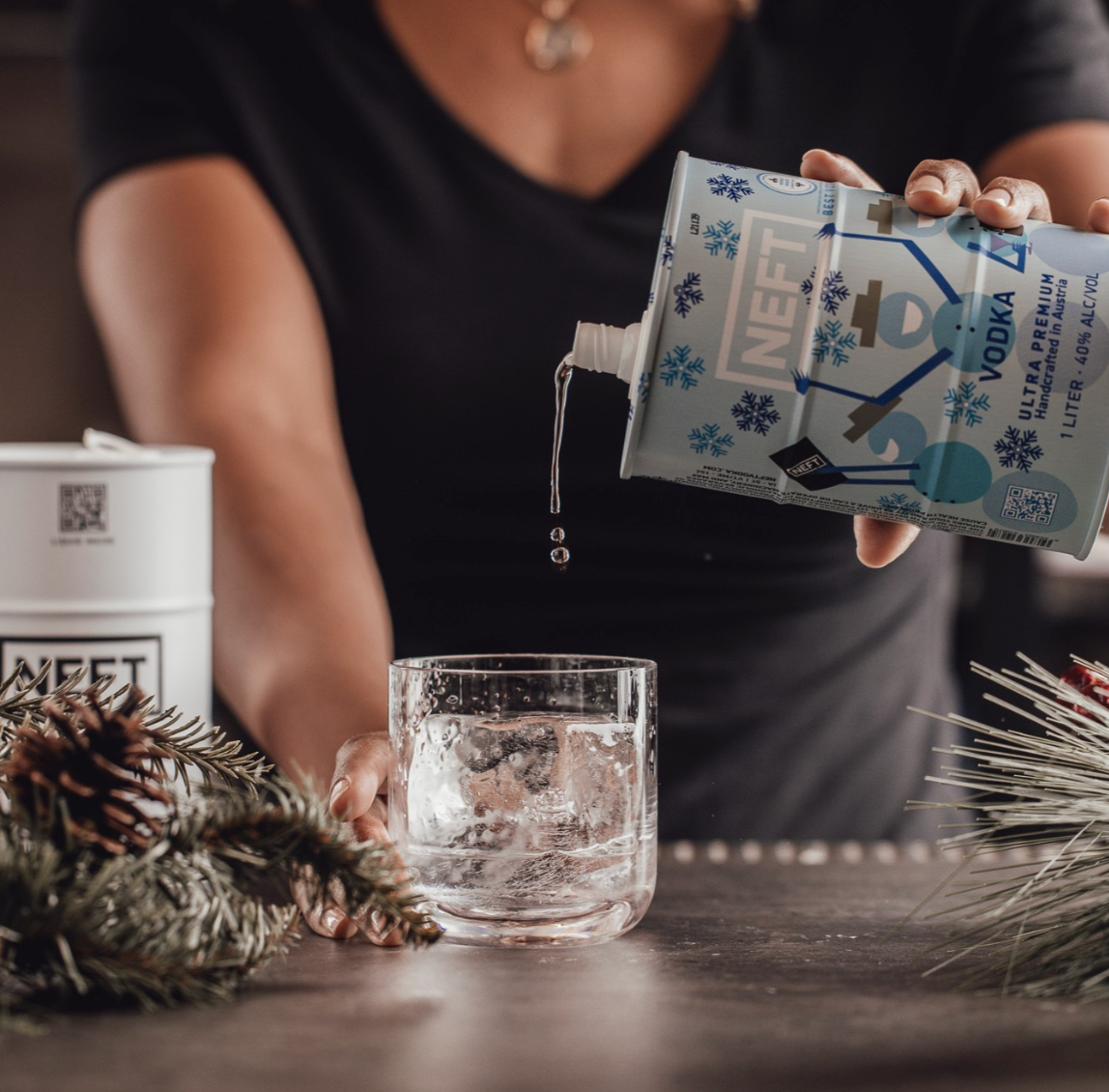 NEFT Australian Vodka Ultra Premium Holiday Barrel 1L