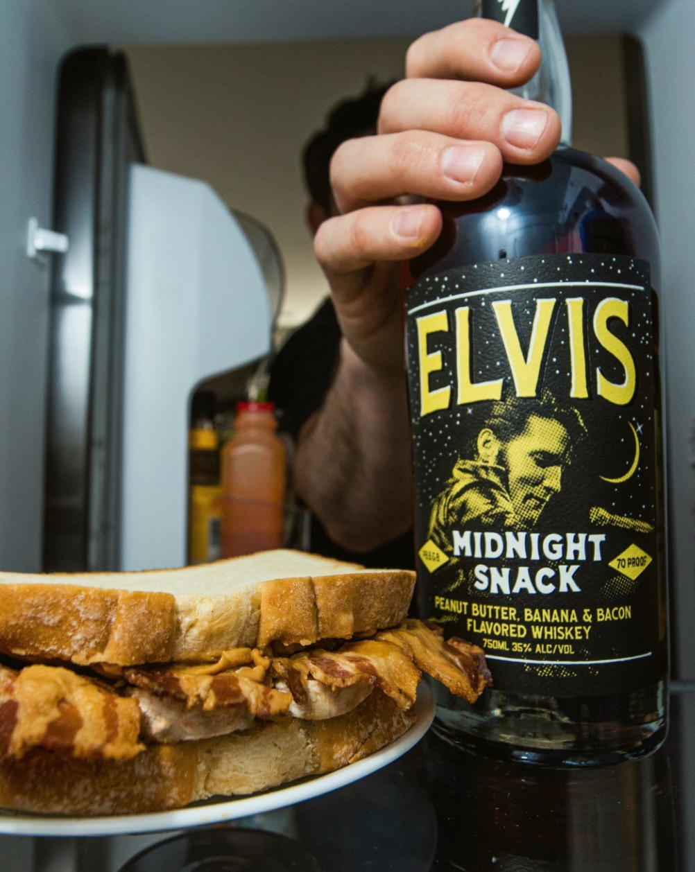 Elvis Midnight Snack Whiskey (Peanut Butter Banana and Bacon Flavored)