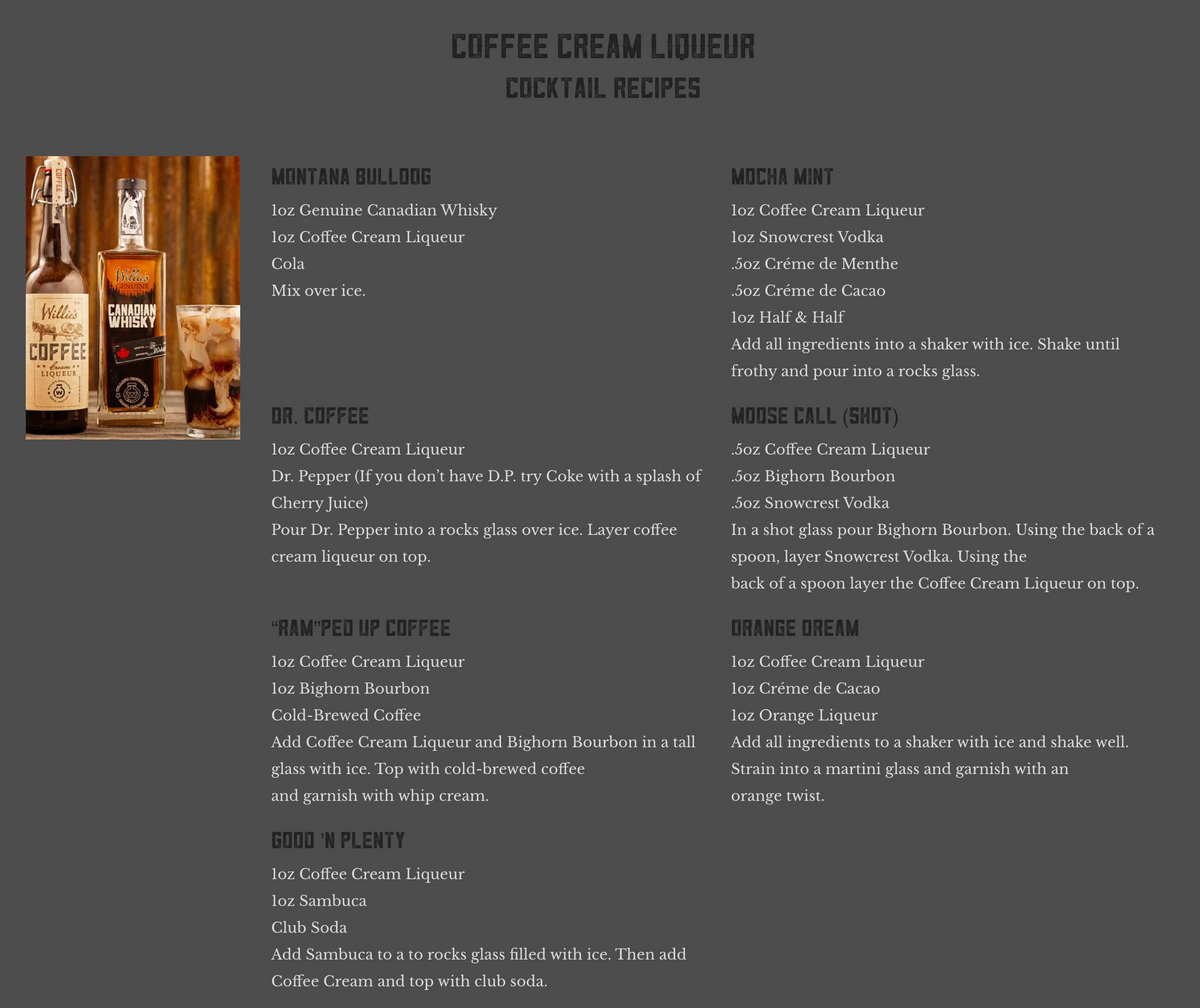 Willie's Distillery Coffee Cream