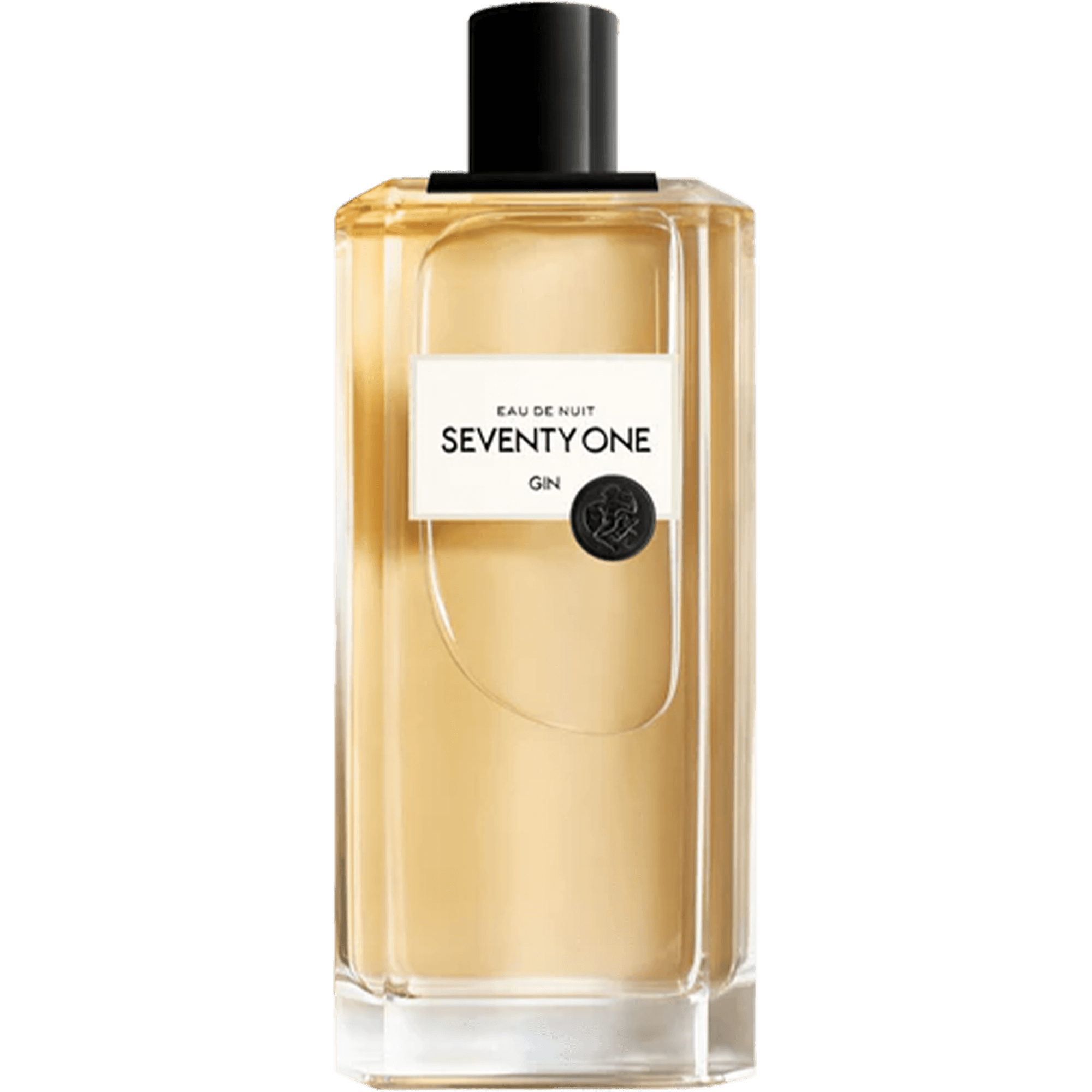 Bottle of Seventy One Gin 200ml, featuring a sleek design and golden liquid, showcasing its botanical blend and craftsmanship.