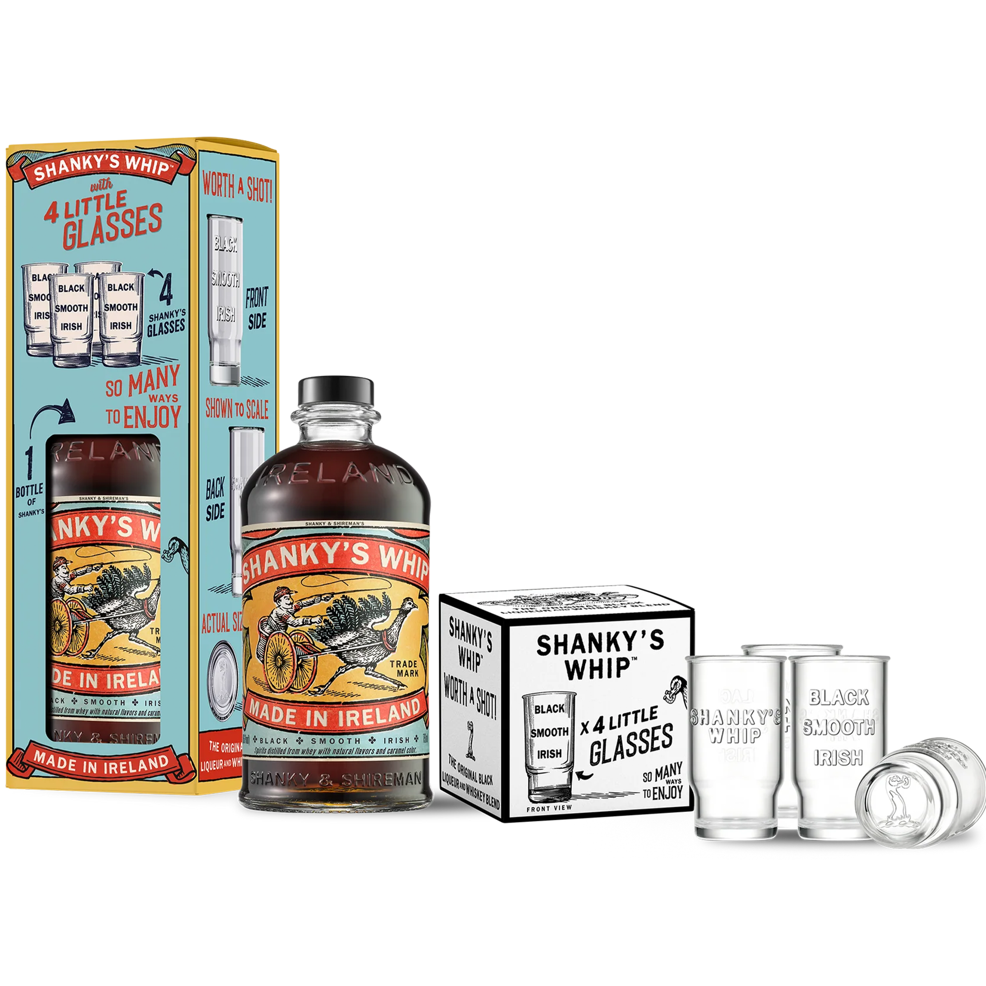 Shanky's Whip Gift Set With 4 Shot Cups