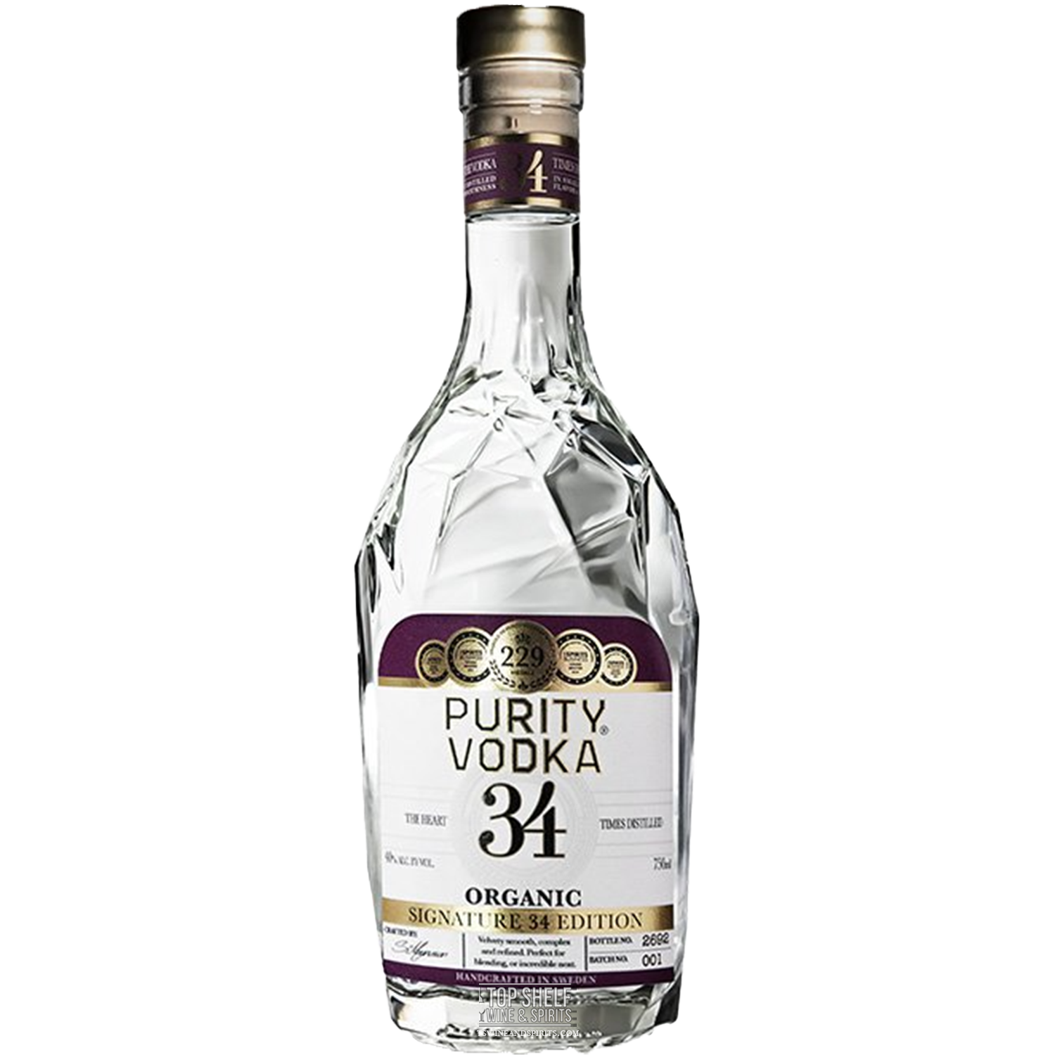 Purity 34 Organic Vodka Delivery & Gifting