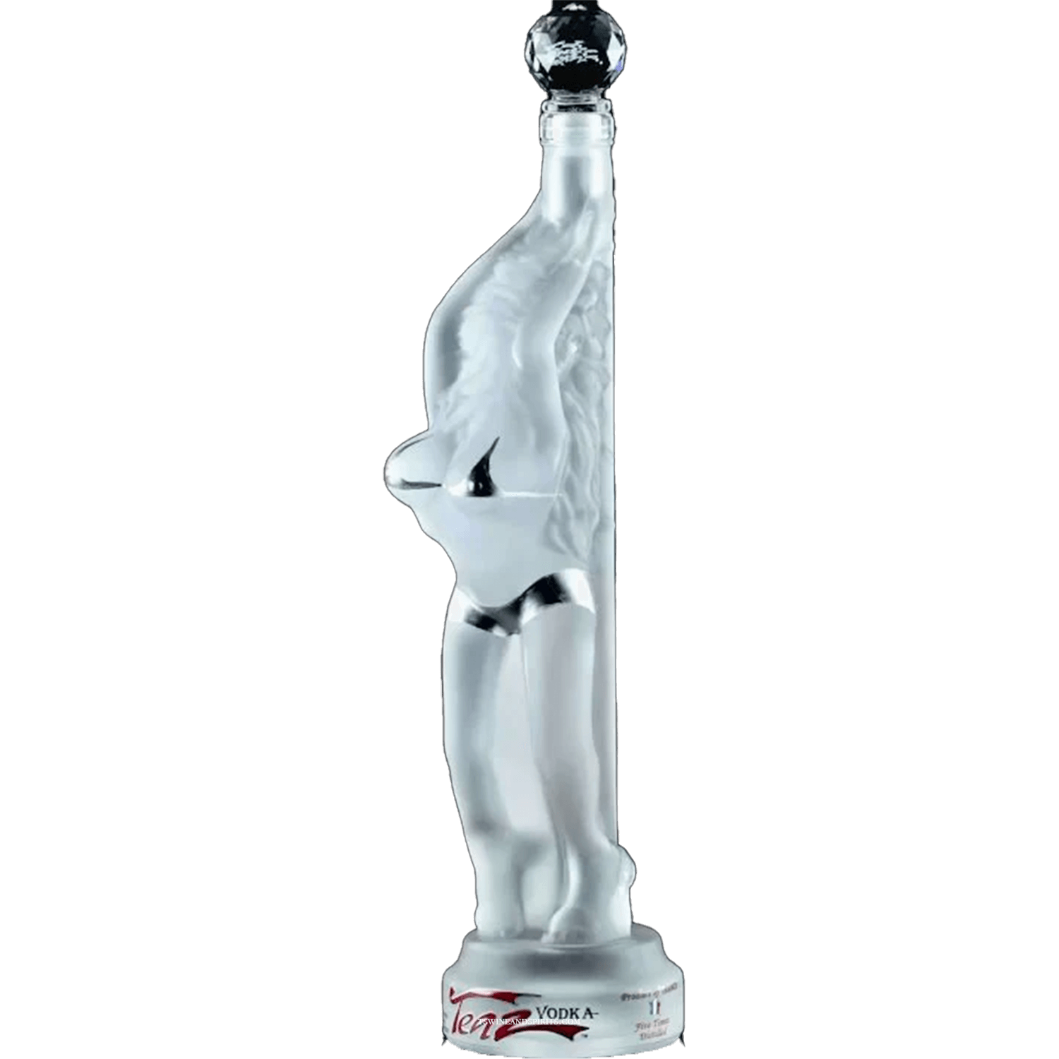 Teaz Vodka bottle featuring a unique design, showcasing artistic creativity and premium branding.