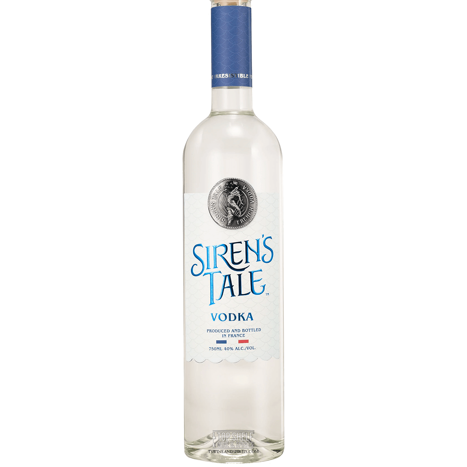 Siren's Tale French Vodka bottle, showcasing purity and elegance in distilled spirits.