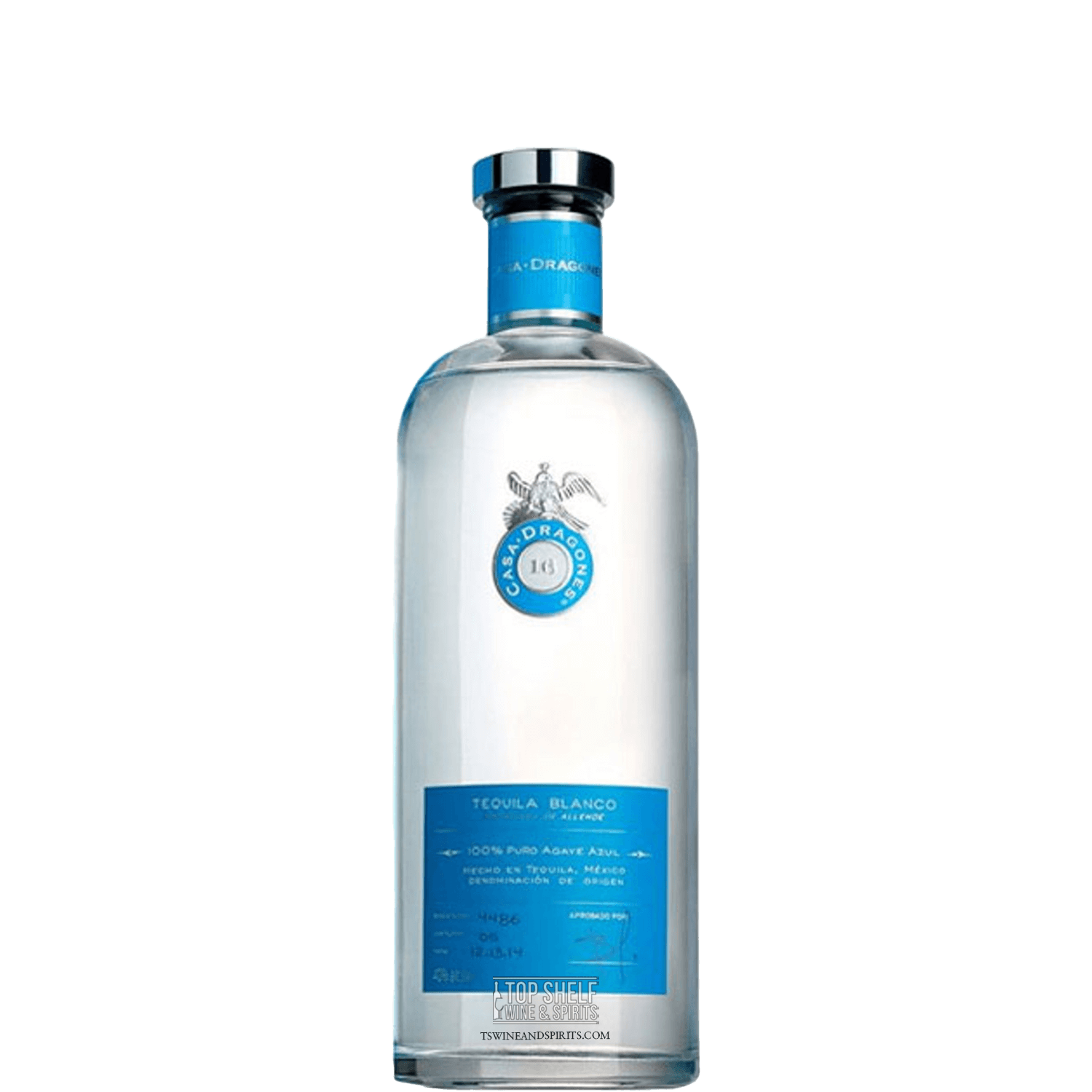Casa Dragones Blanco Tequila 375mL bottle, 100% pure blue agave, crisp and smooth for cocktails or on the rocks.