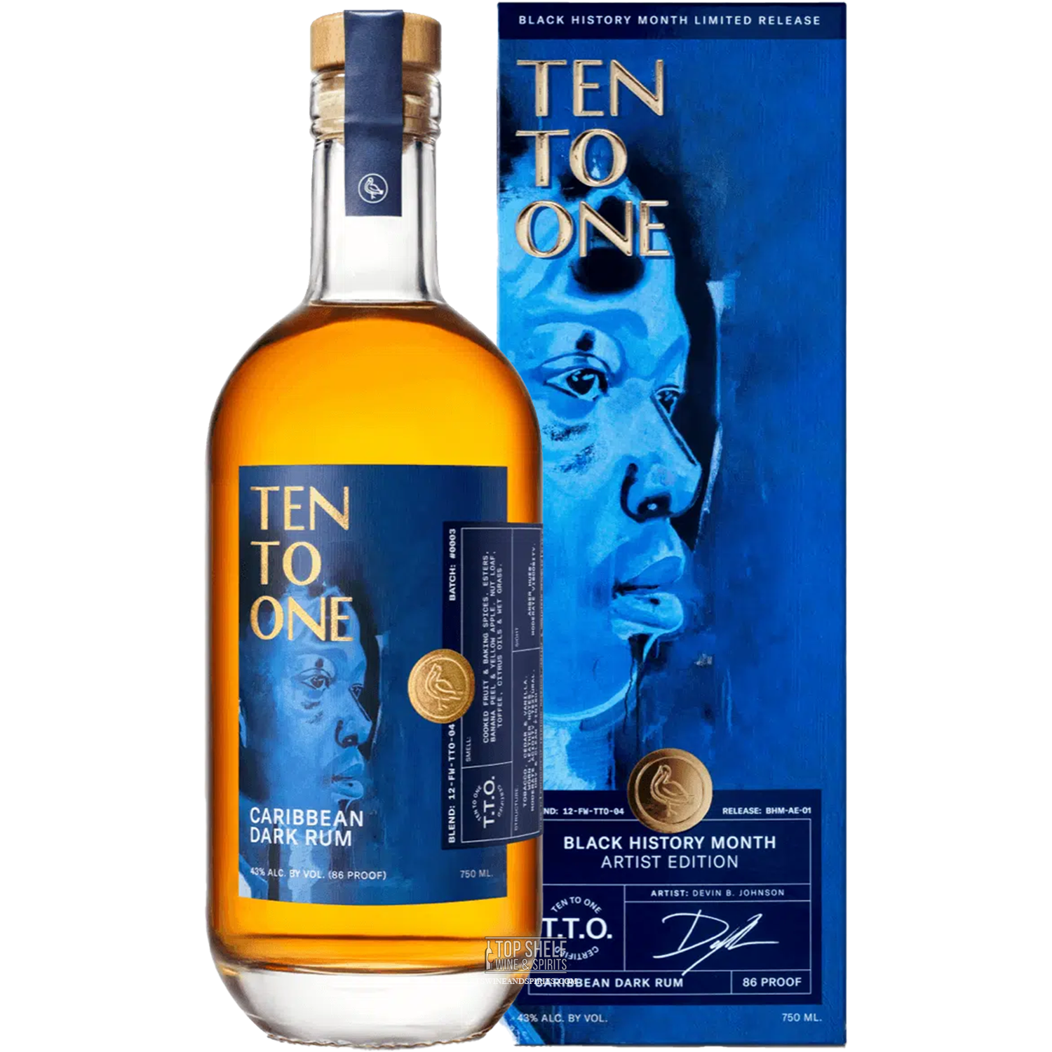 Ten To One Devin B. Johnson Caribbean Dark Rum (Black History Month Edition)