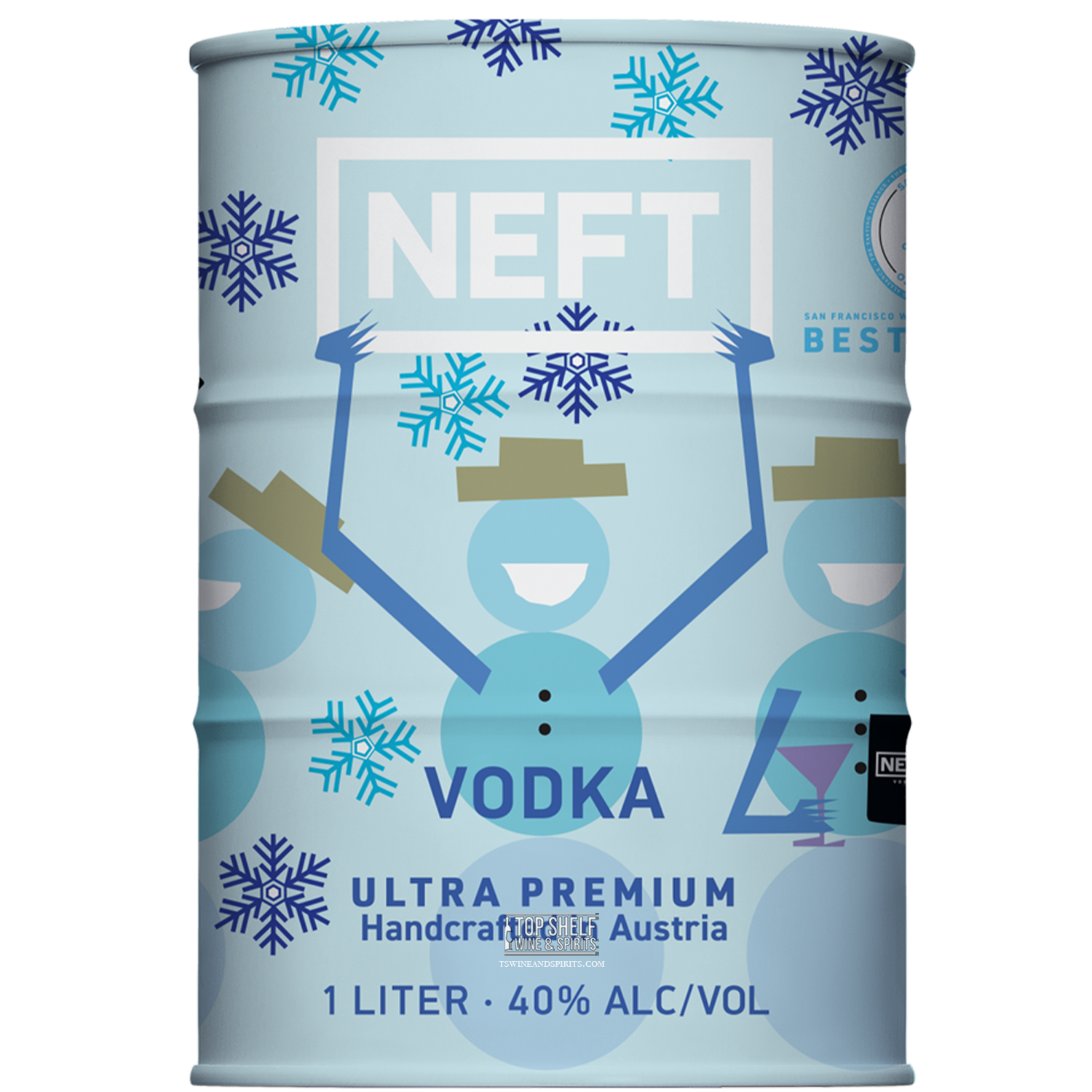 NEFT Australian Vodka Ultra Premium Holiday Barrel 1L