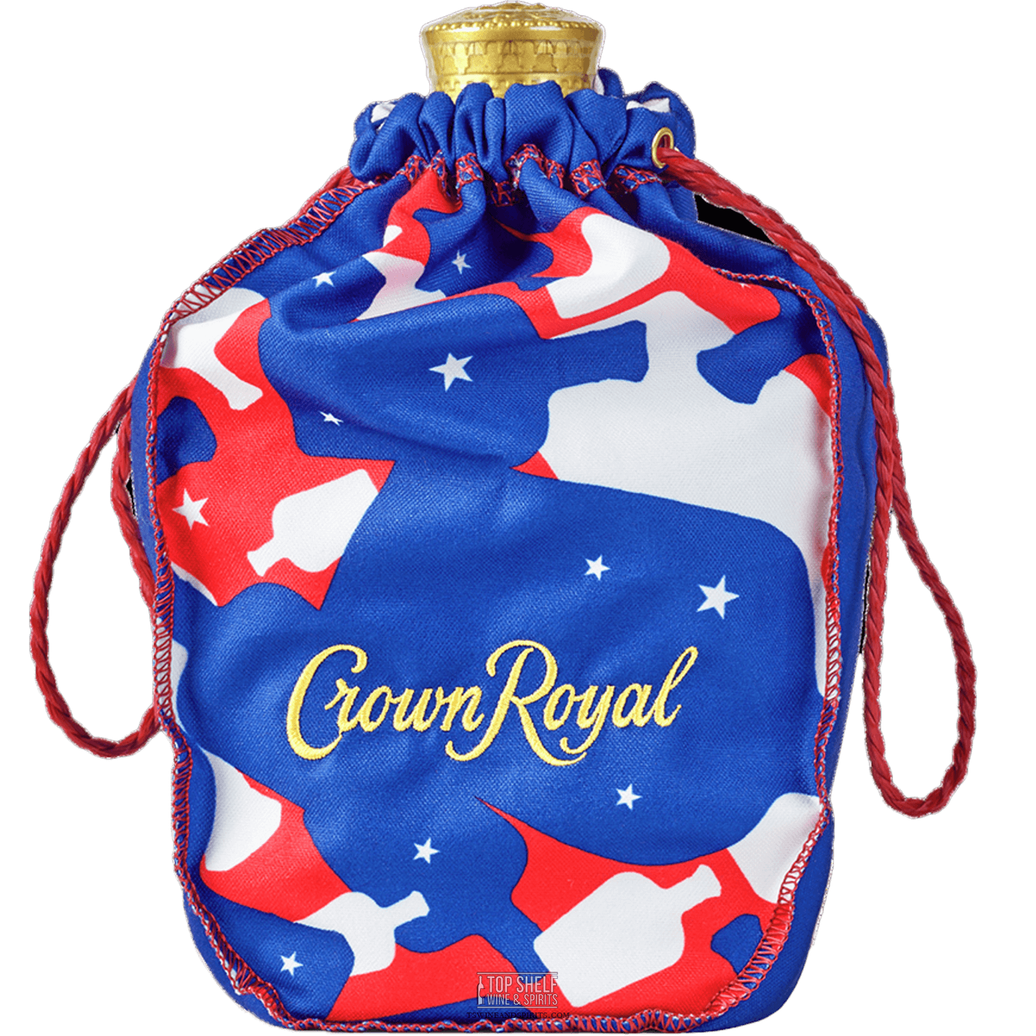 Crown Royal Camo Whisky Limited Edition bottle with iconic purple and red camouflage design.