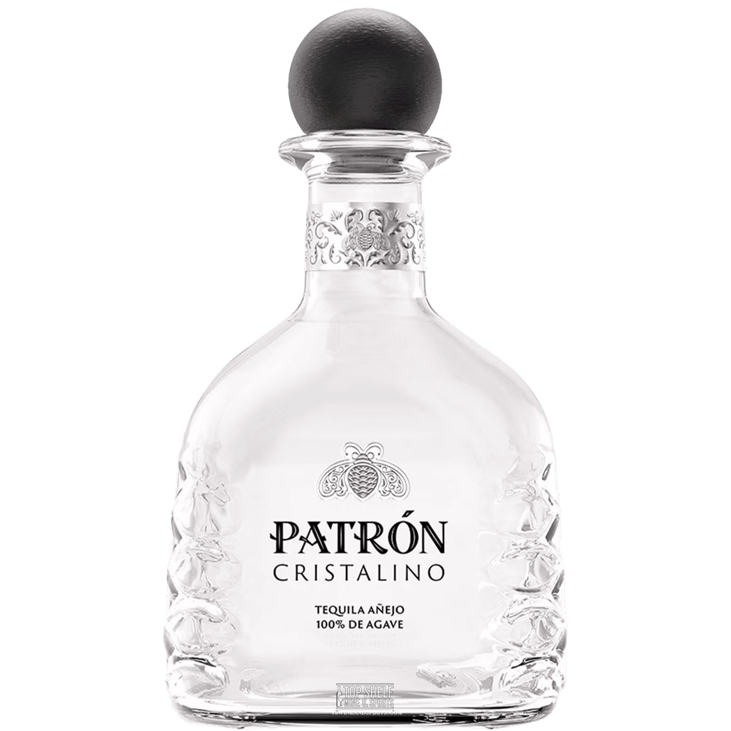 Patrón Cristalino Añejo Tequila bottle, ultra-premium 100% agave, ideal for sharing with friends.