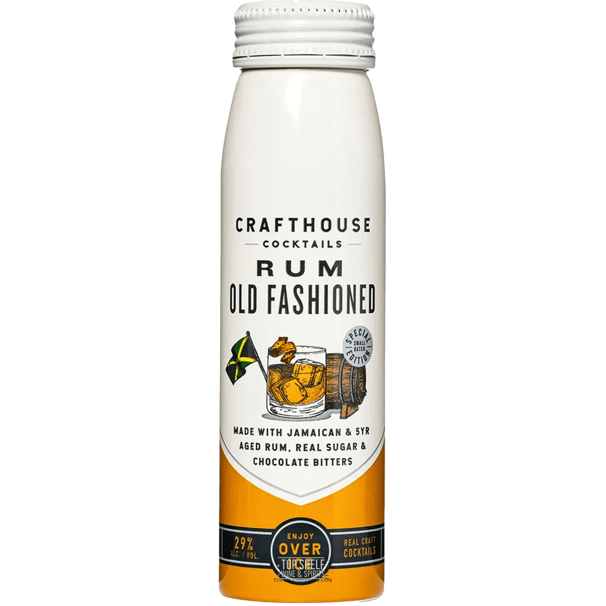 Crafthouse Cocktails Rum Old Fashioned 200ml can featuring aged rum, sugar, and bitters.