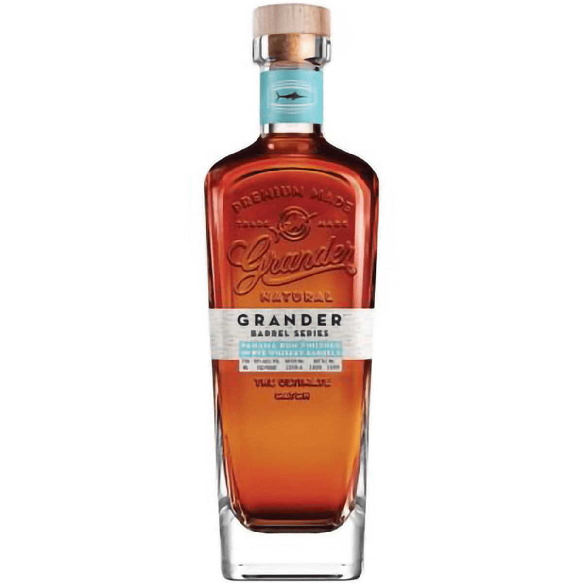 Grander Rye Whiskey Finished Barrel Rum from Panama, aged in Kentucky rye barrels, bottled uncut and unfiltered.