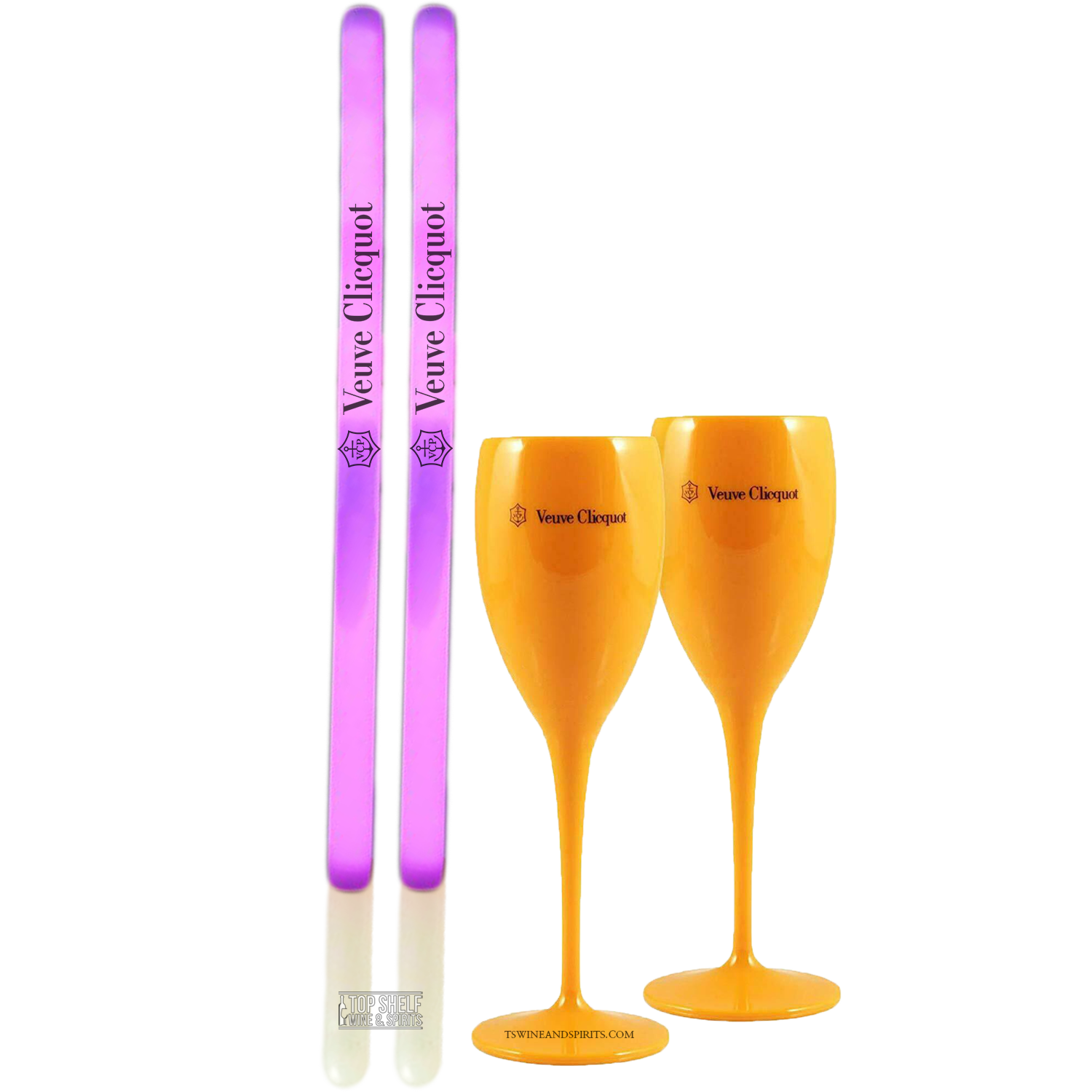 Veuve Clicquot Flutes and Glow Sticks Gift Set